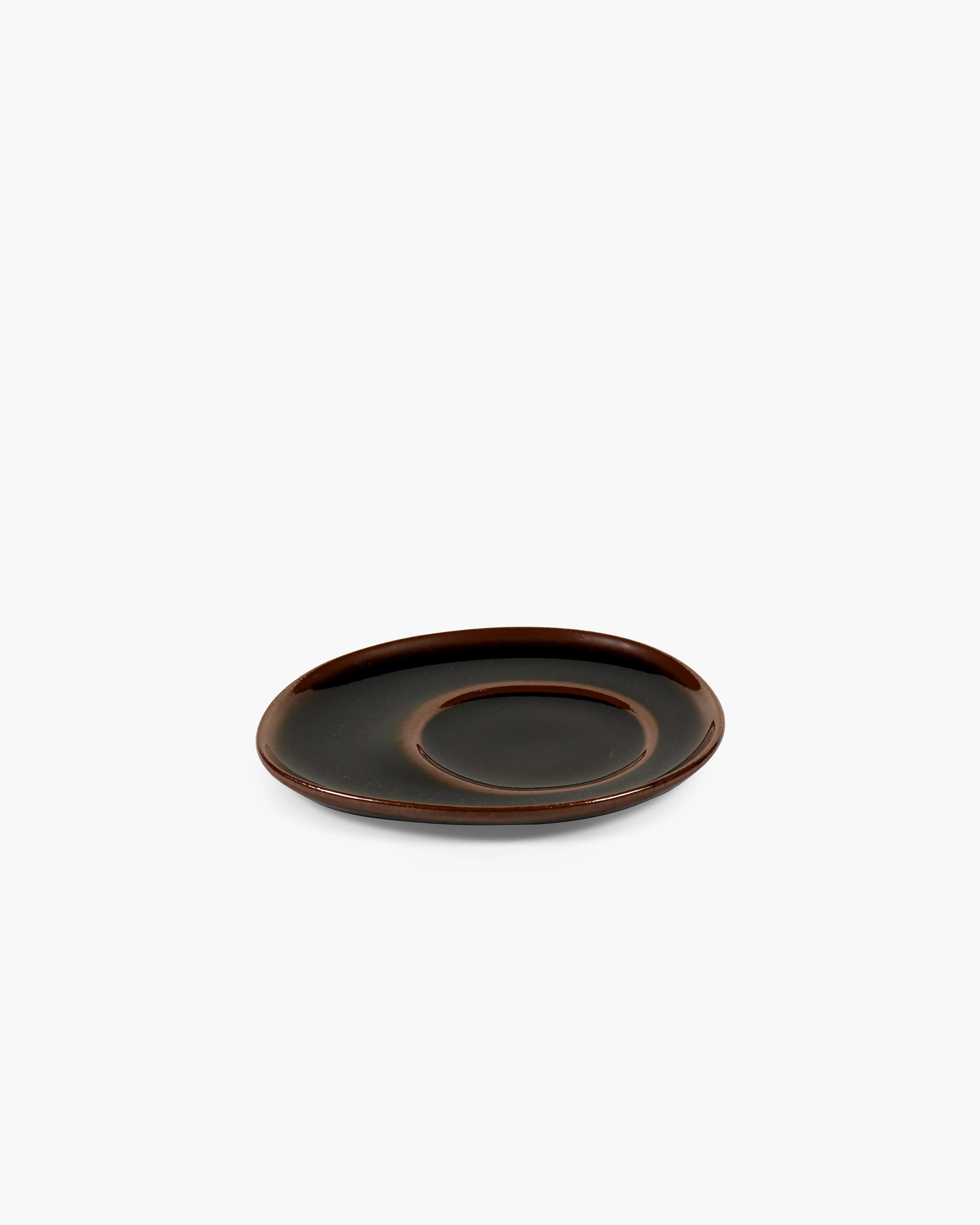 Saucer for espresso cup dark brown Out of lines