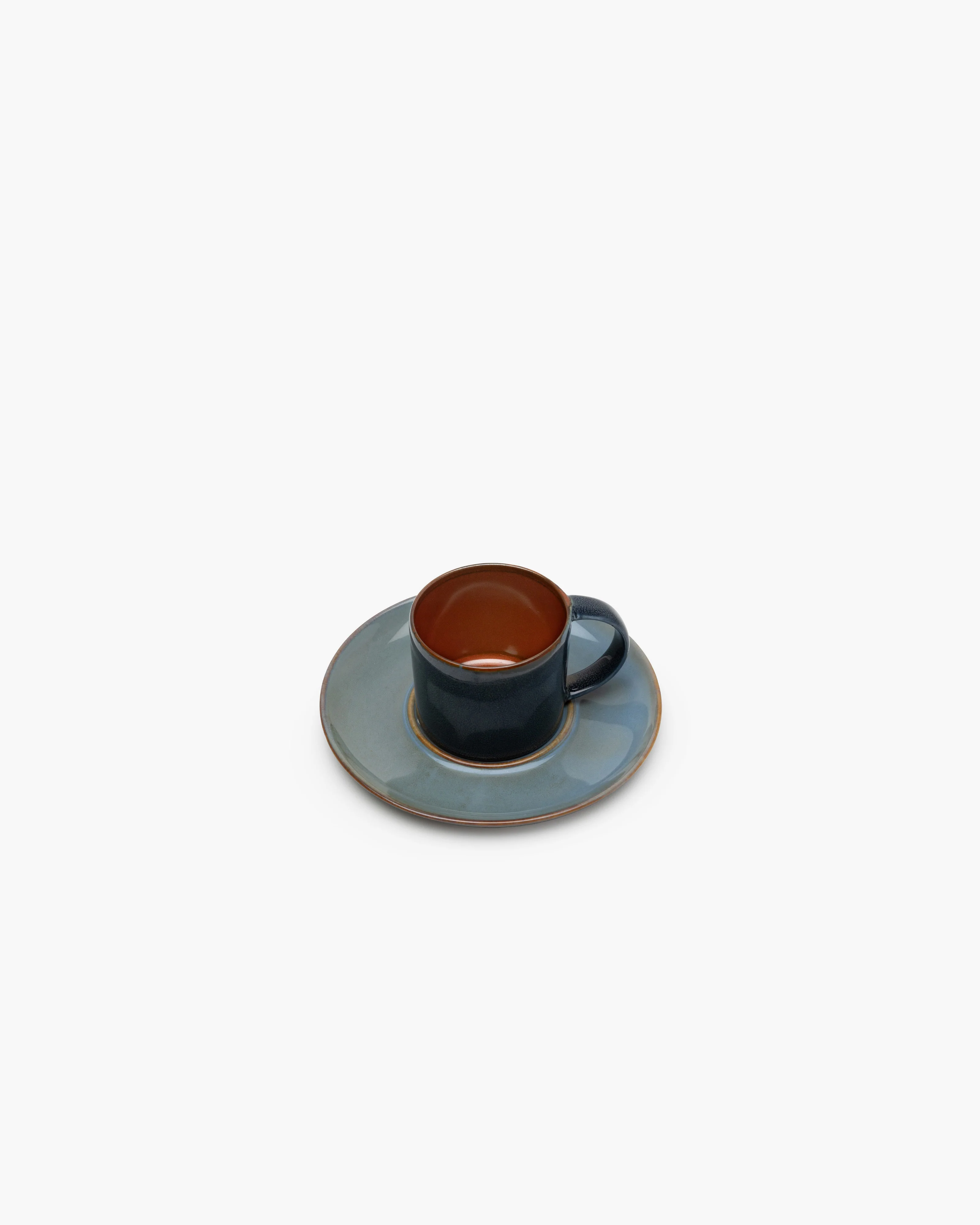 Saucer for espresso cup smoky blue/rust Terres de rêves - Image 2