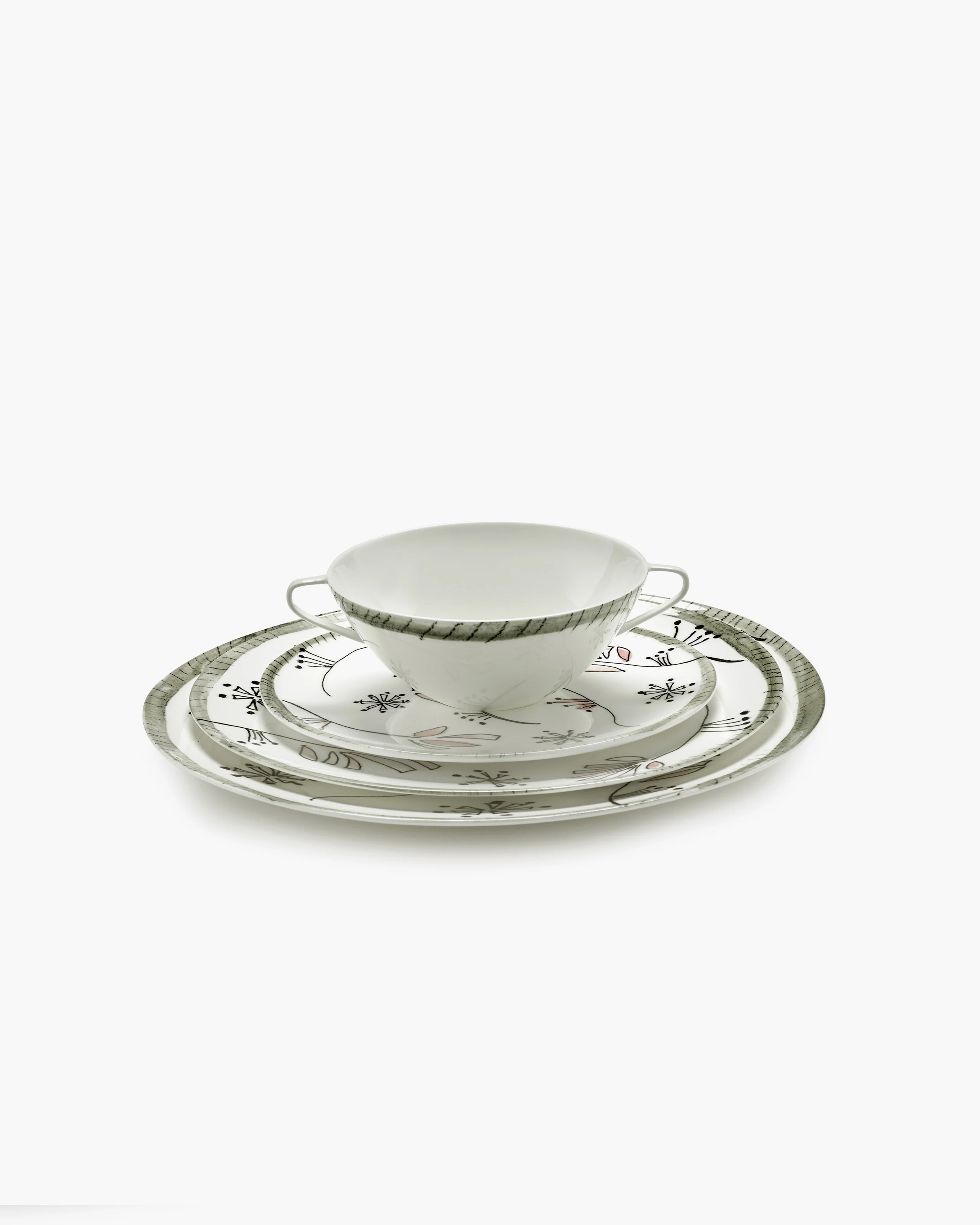 Saucer soup bowl Fiore rosa Midnight Flowers - Image 5