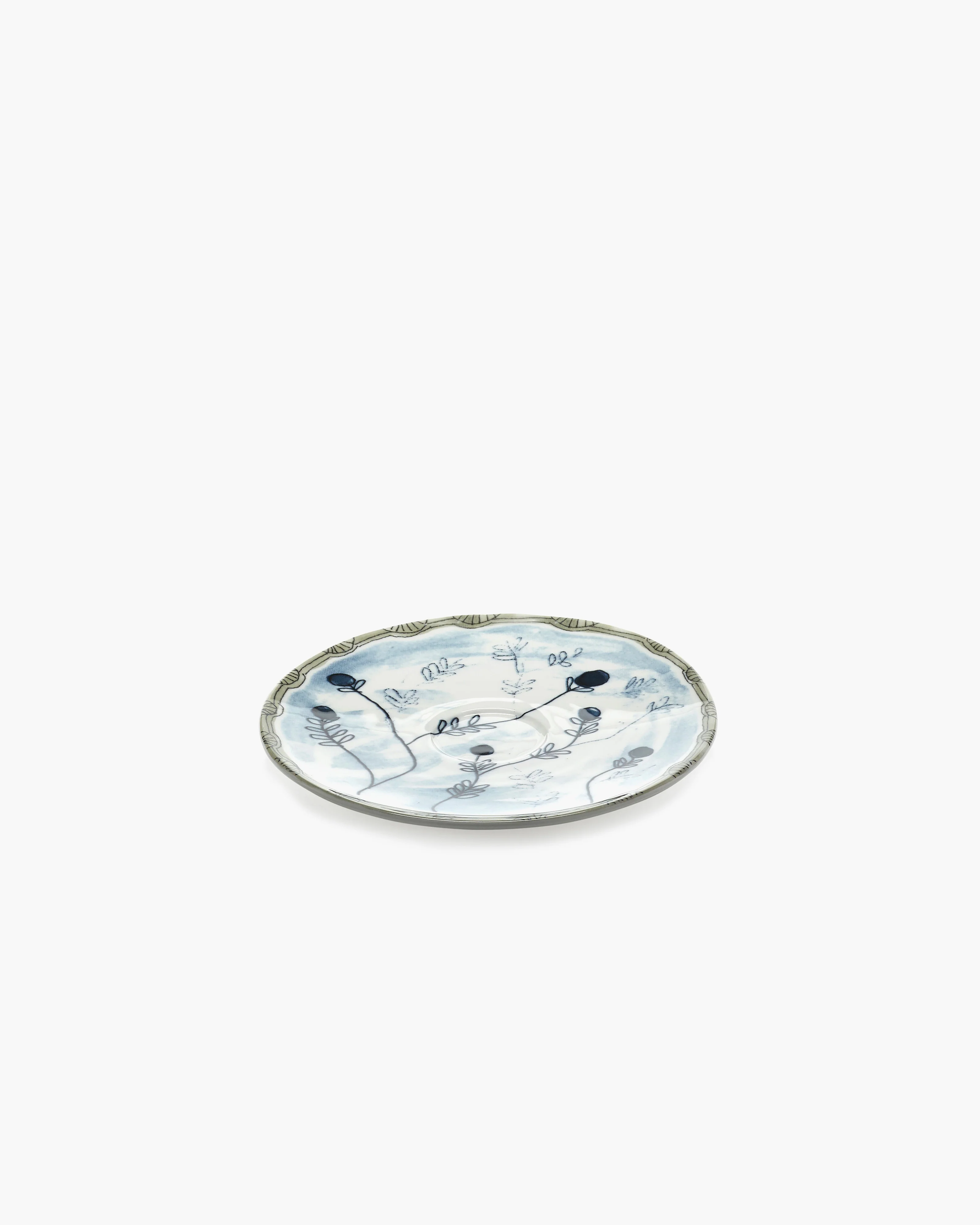 Saucer soup bowl Mirtillo tea Midnight Flowers