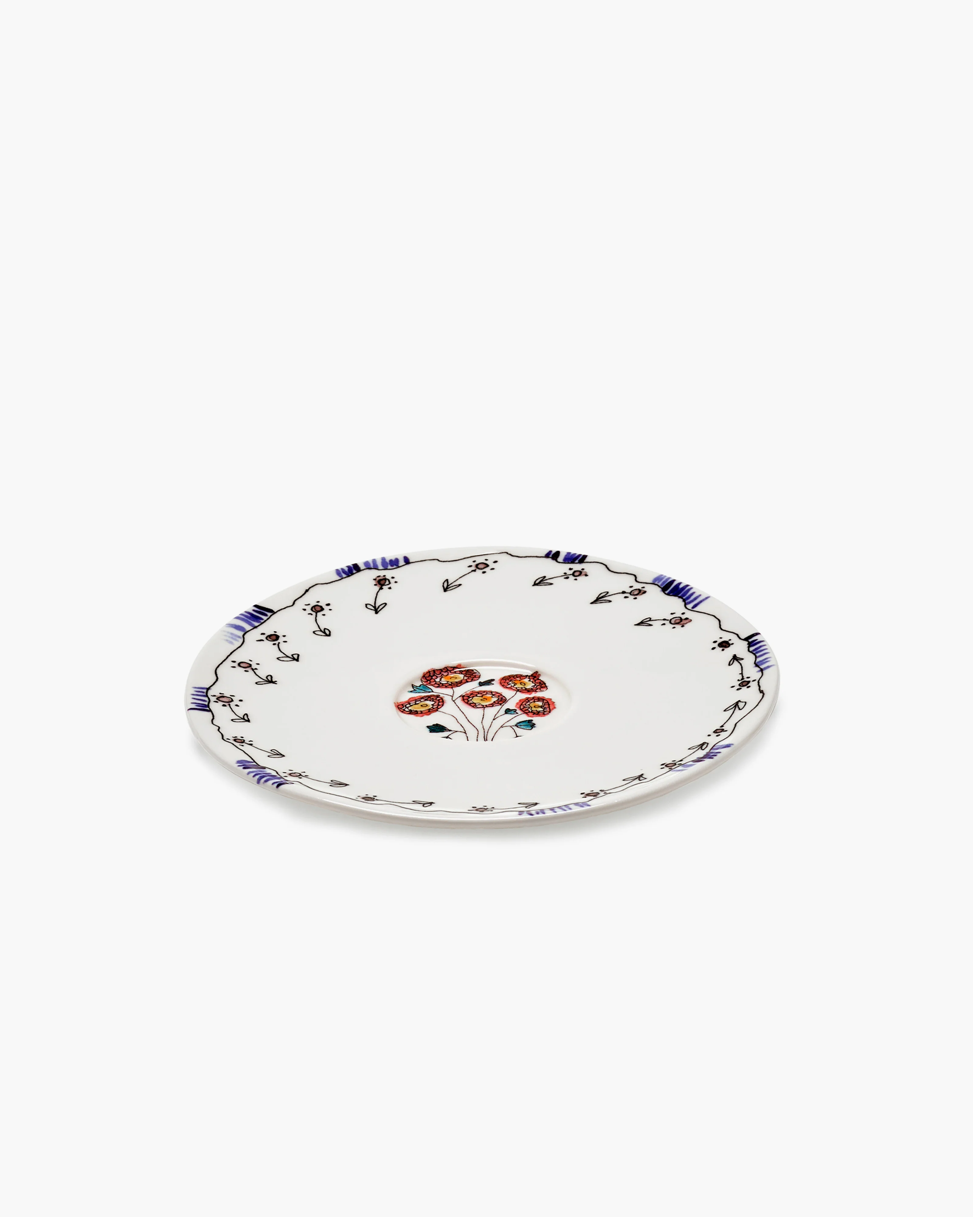 Saucer tea cup Anemone milk Midnight Flowers