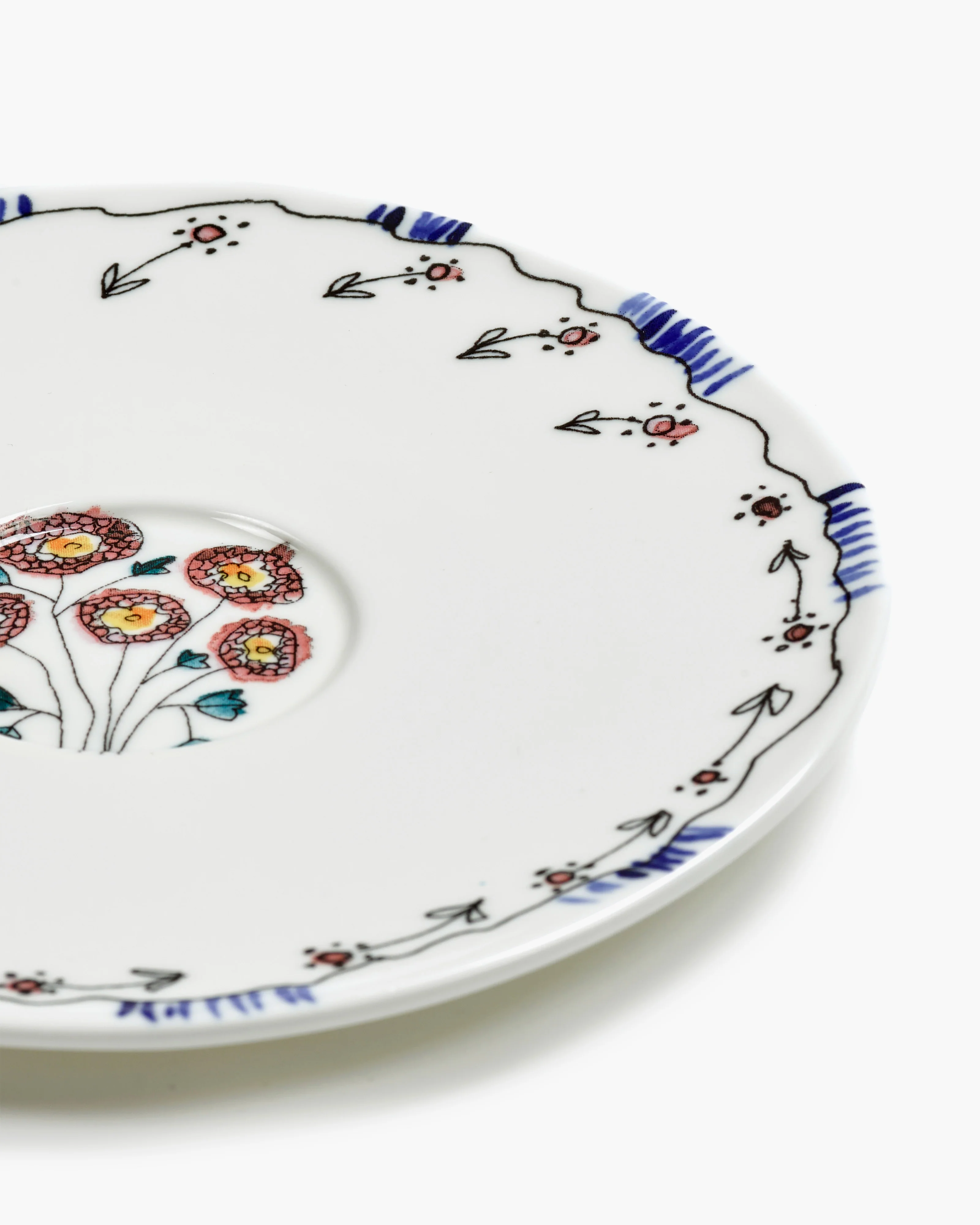 Saucer tea cup Anemone milk Midnight Flowers - Image 5