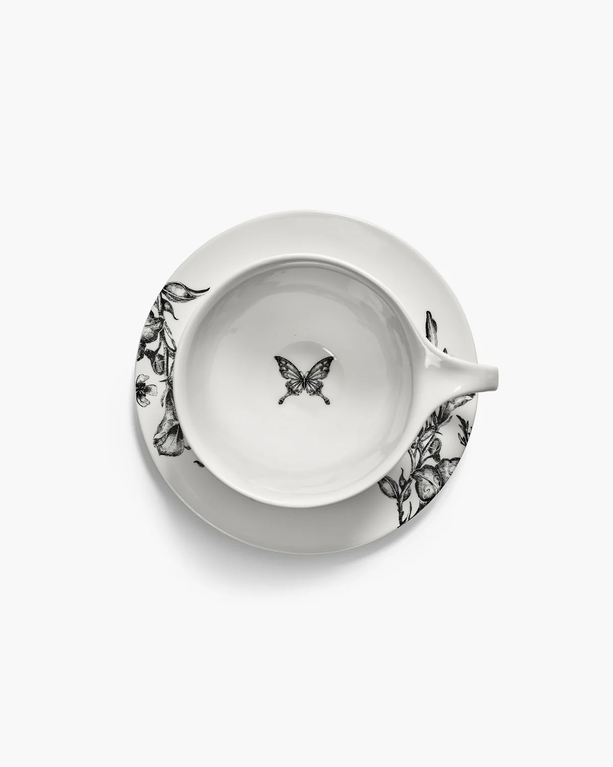 Saucer tea cup magical blossom white - black Unity - Image 6