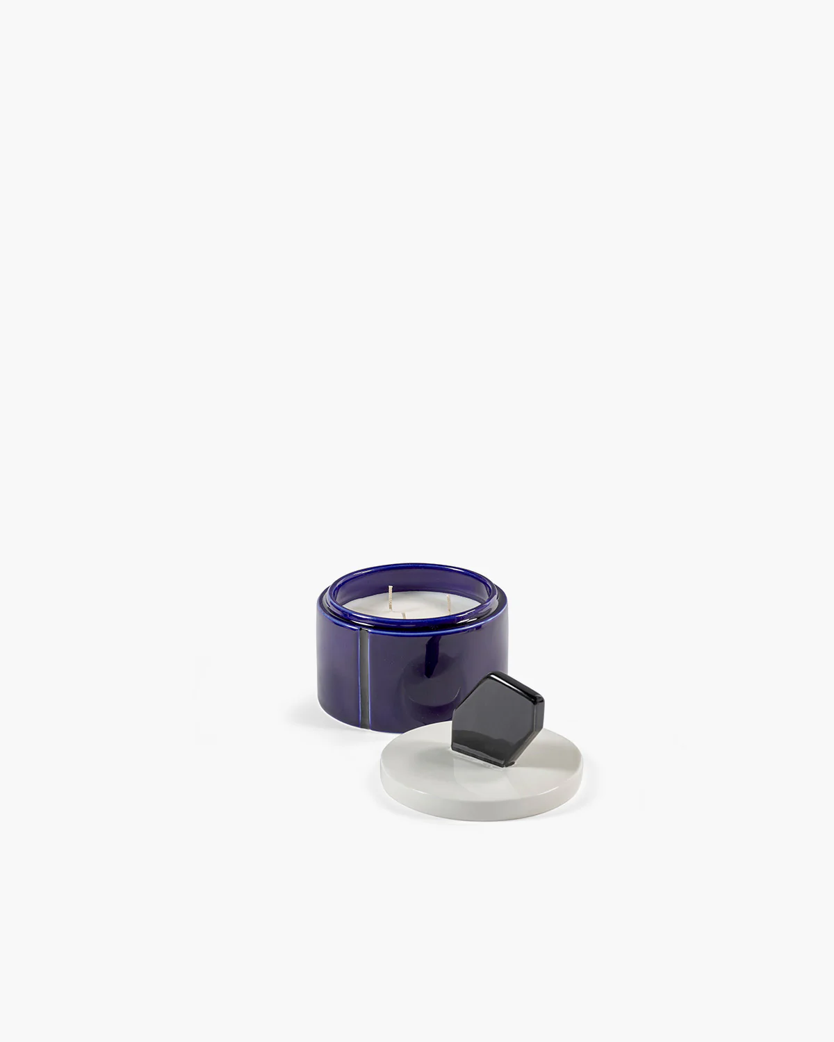 Scented candle M blue - black Candela 01 - Image 4
