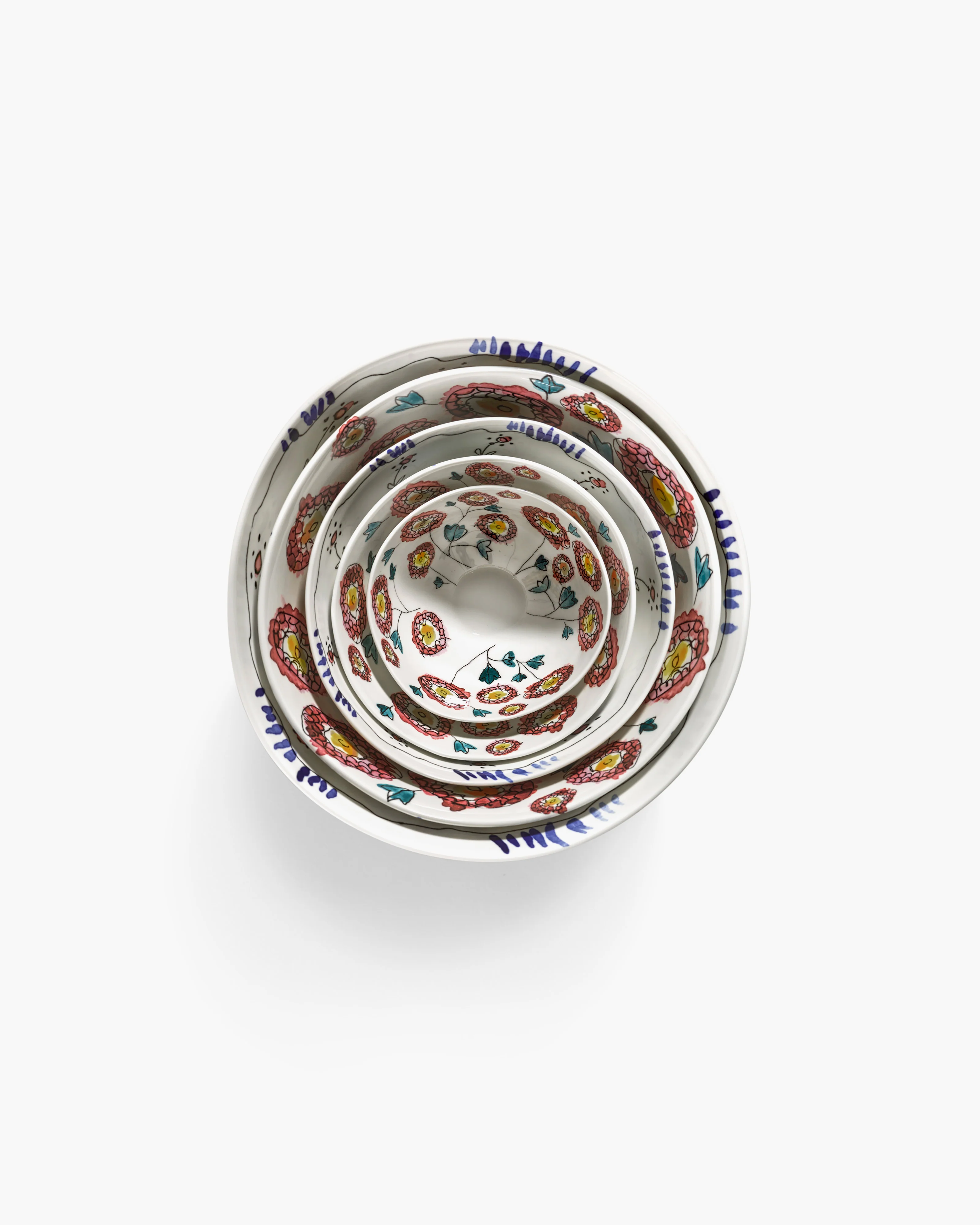 Serving bowl L Anemone milk Midnight Flowers - Image 6