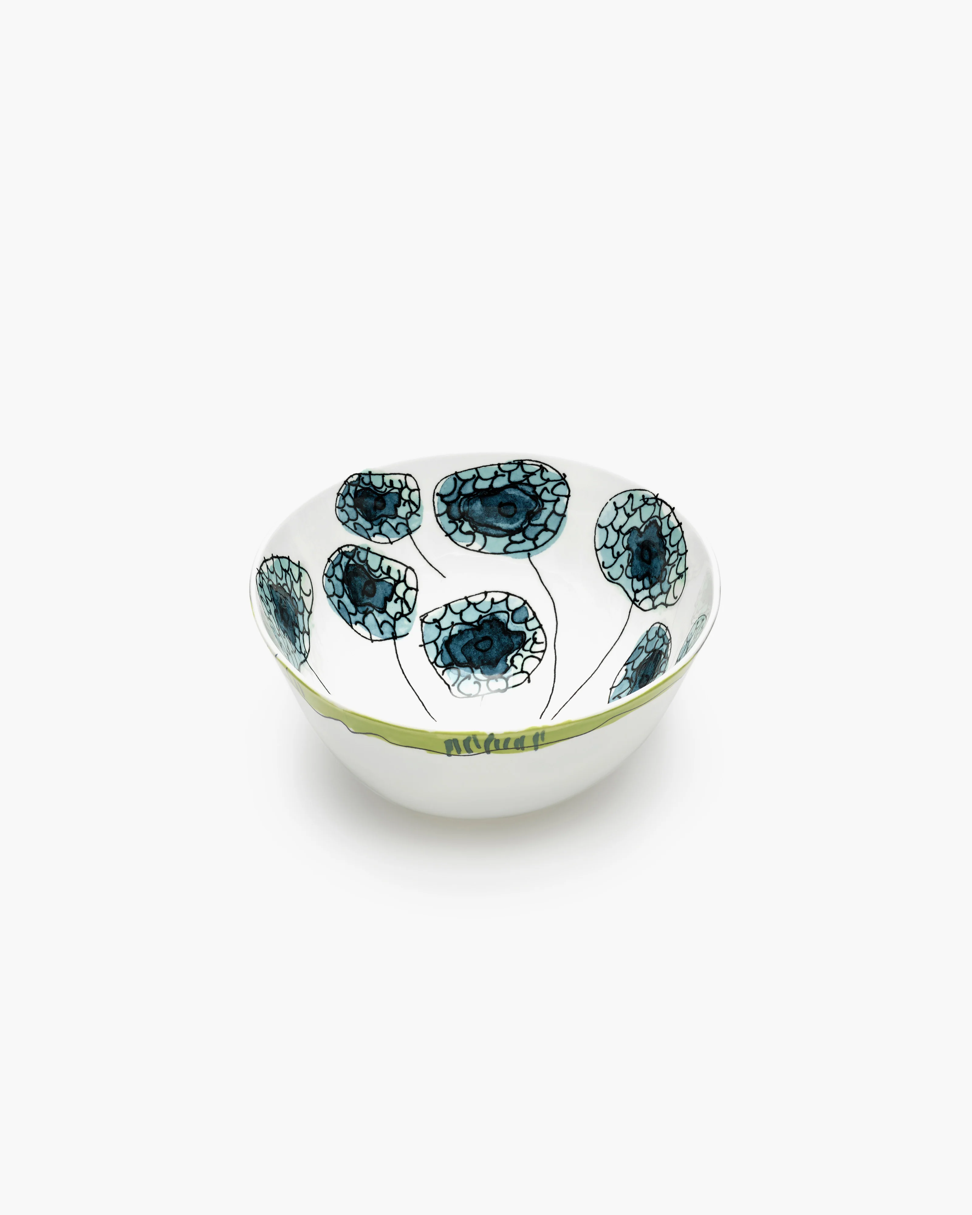 Serving bowl M Anemone vaniglia Midnight Flowers - Image 3