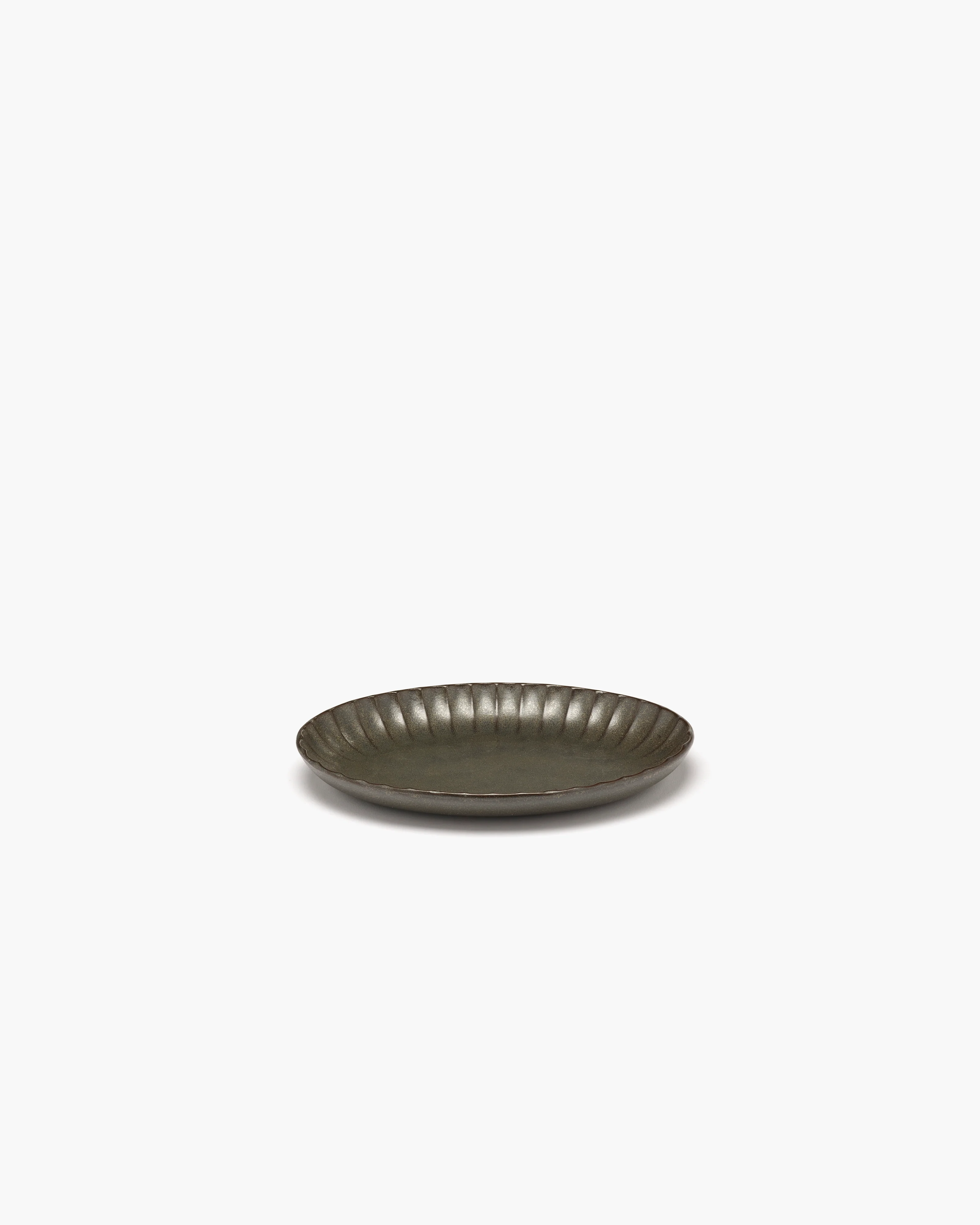 Serving bowl oval L green Inku