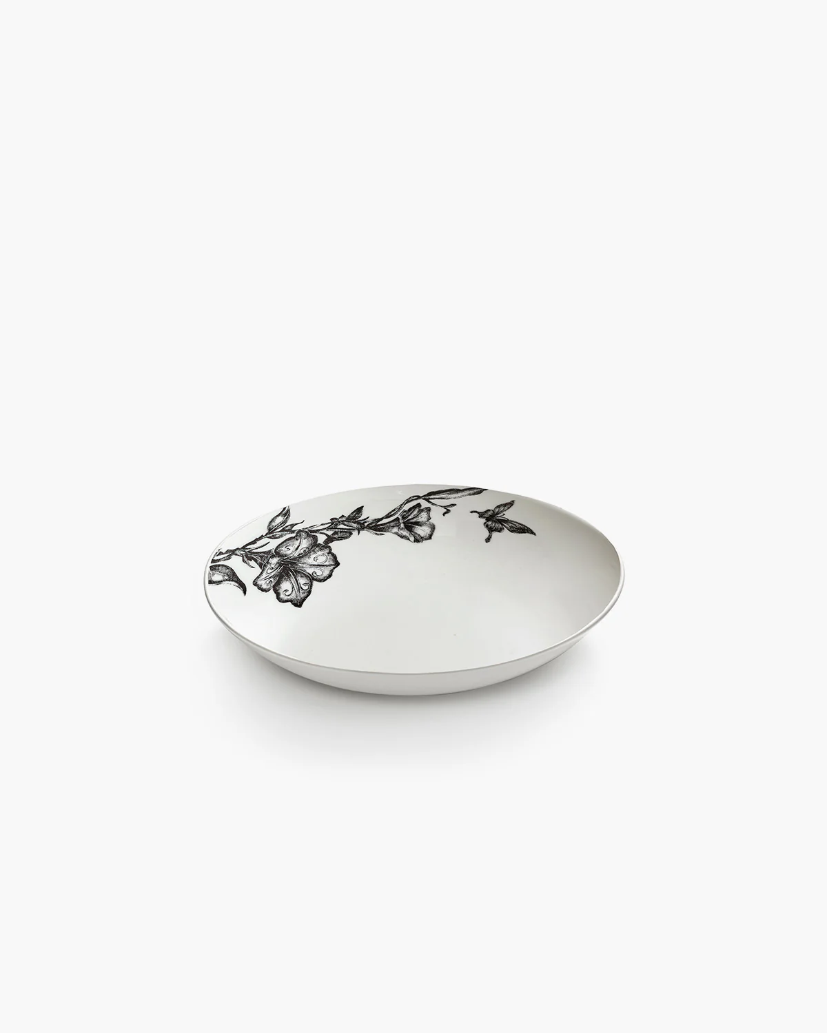 Serving bowl oval L magical blossom white - black Unity