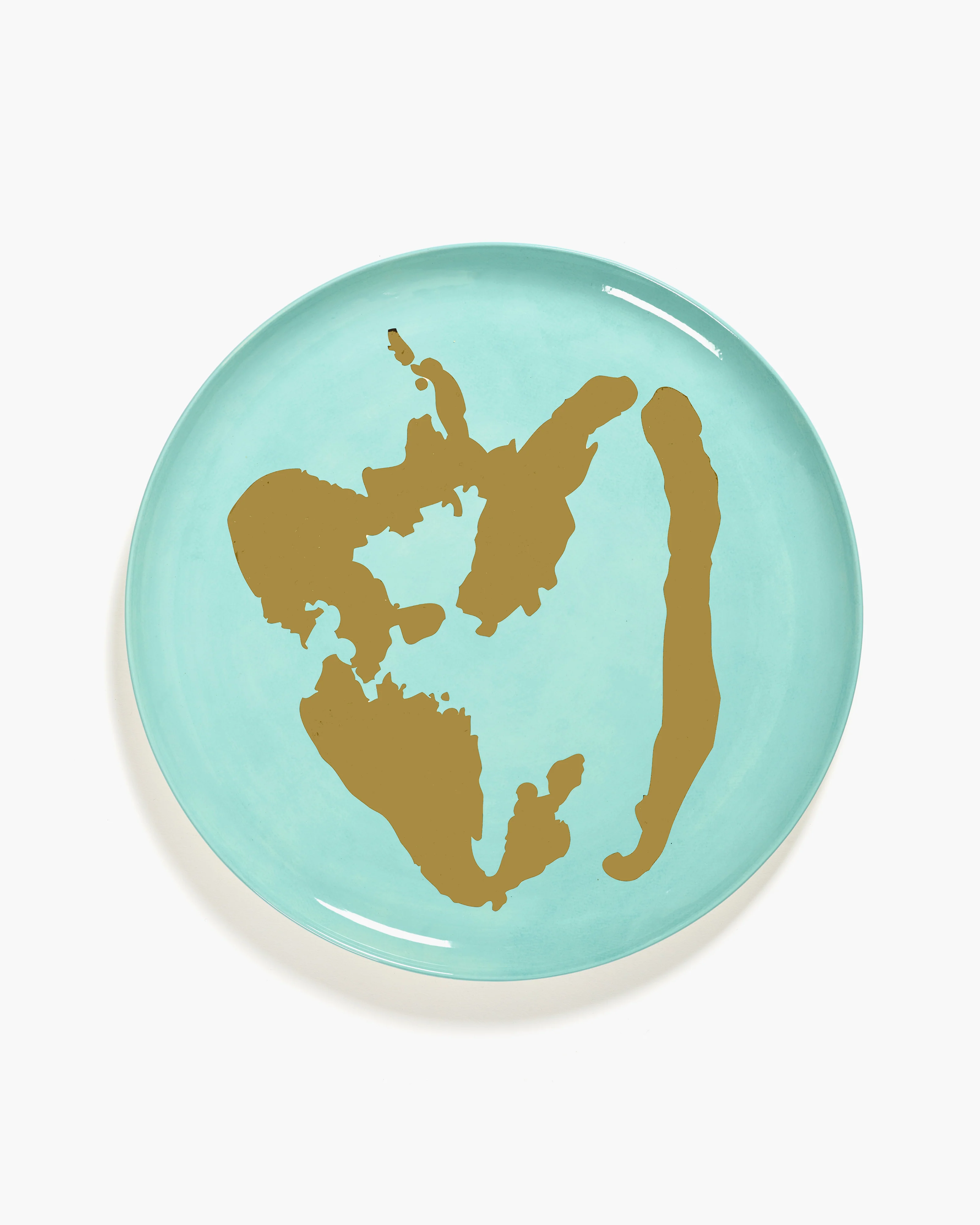 Serving plate azure - golden pepper Feast