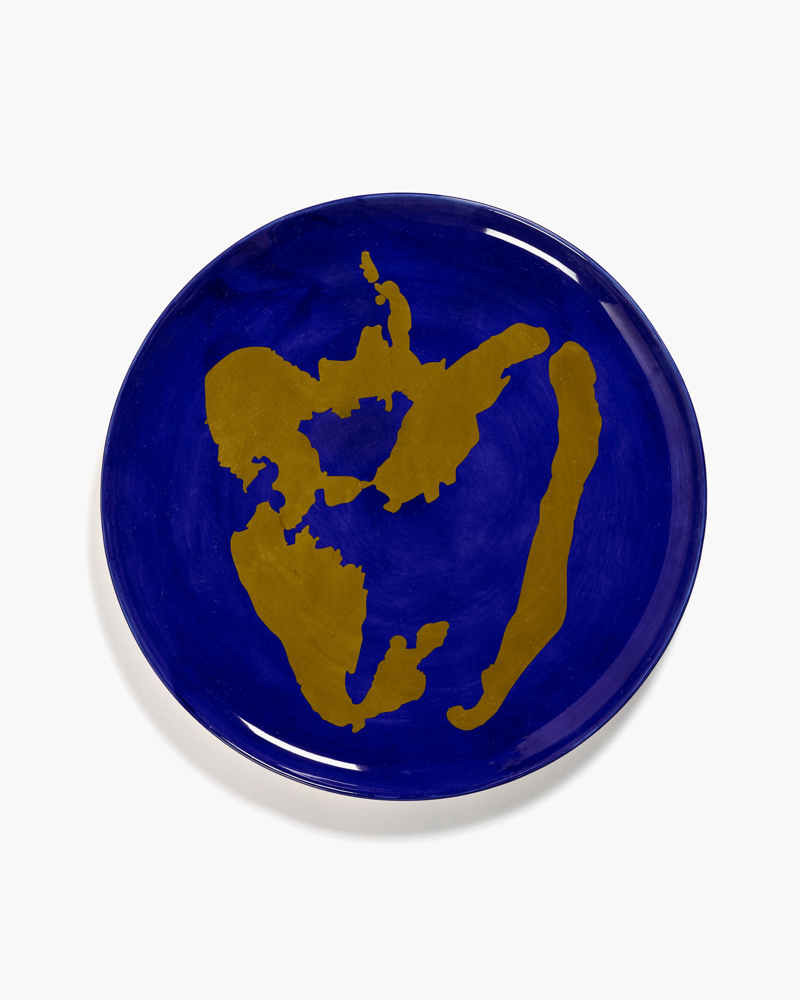 Serving plate blue - golden pepper Feast