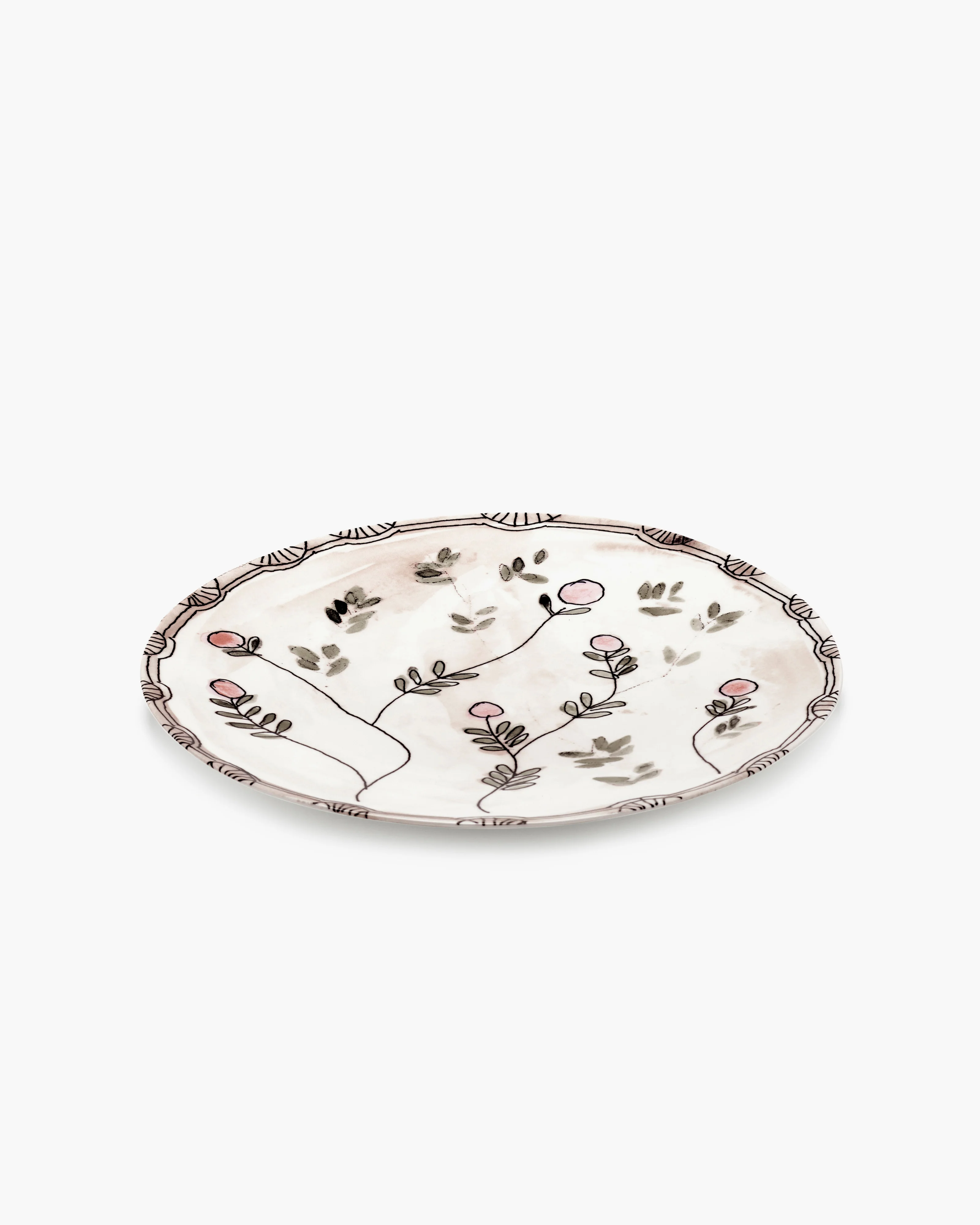 Serving plate L Mirtillo nude Midnight Flowers