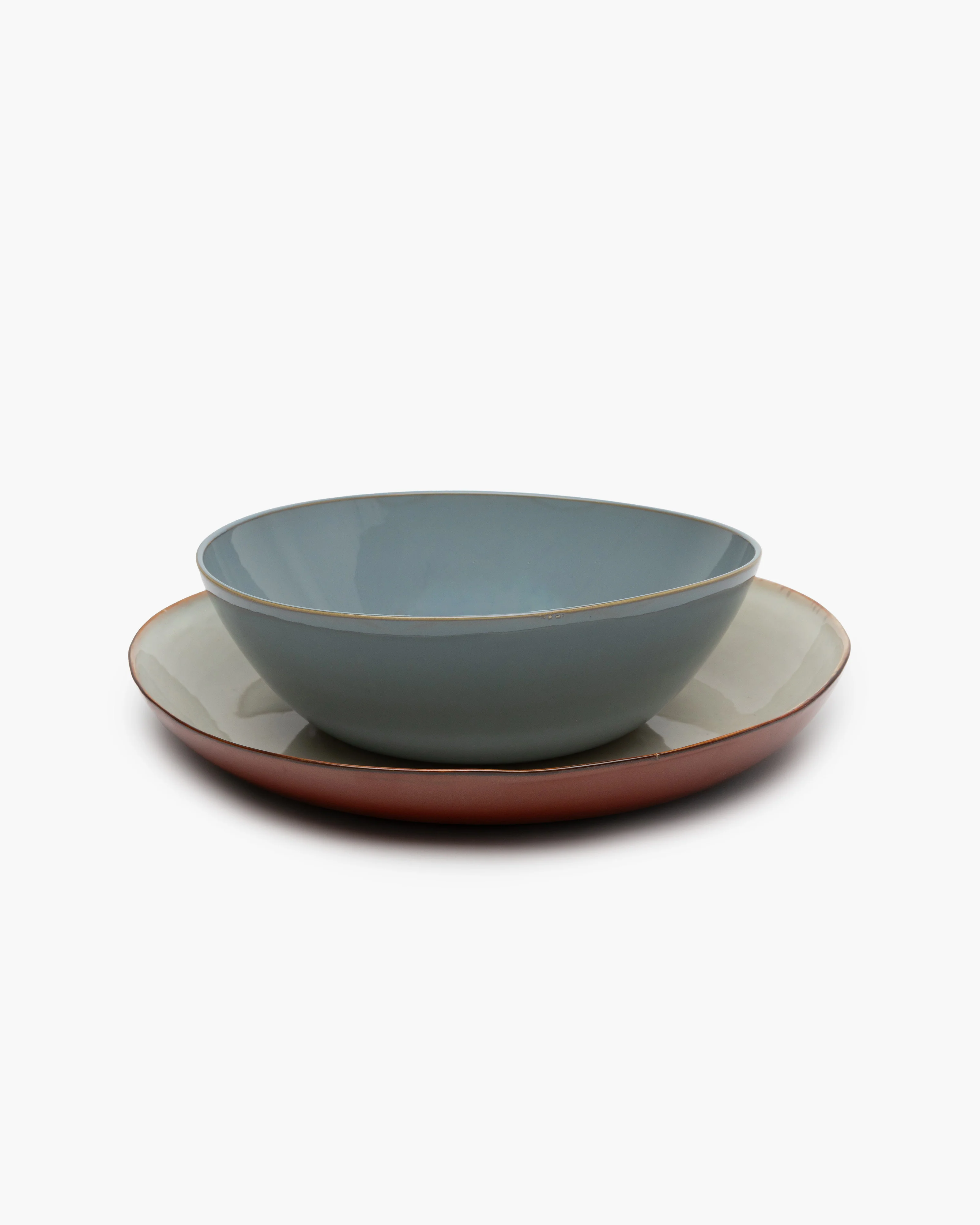 Serving plate misty gray/rust Terres de rêves - Image 3