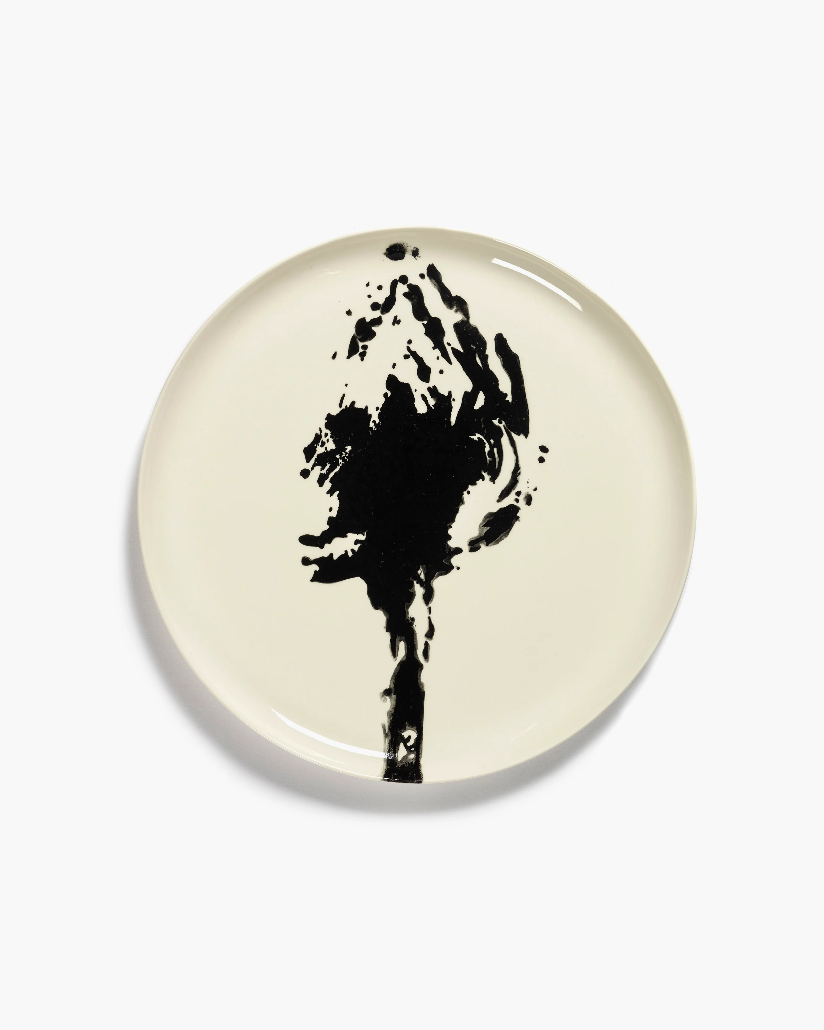 Serving plate off-white - black artichoke Feast