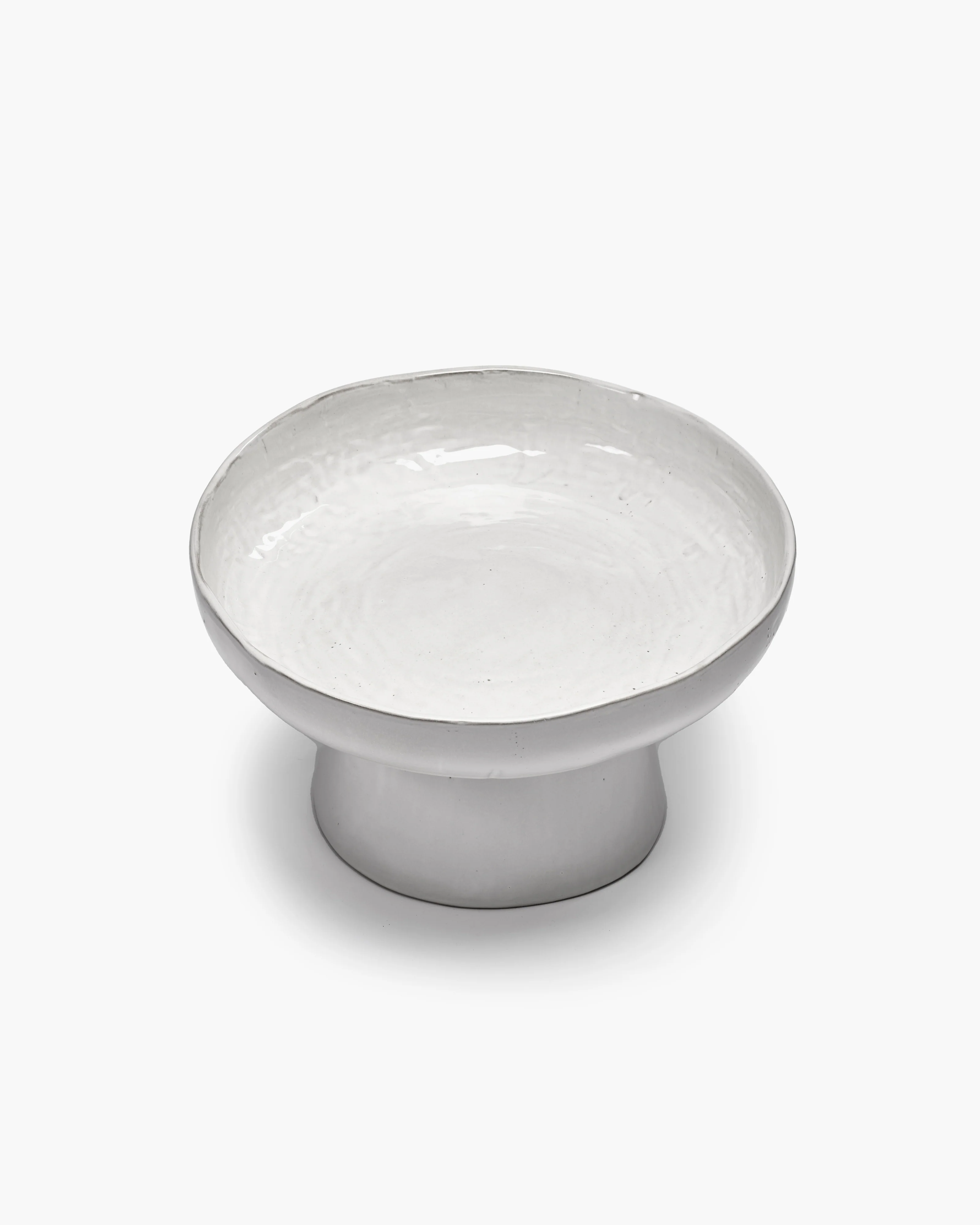 Serving plate on foot off-white La Mère - Image 3