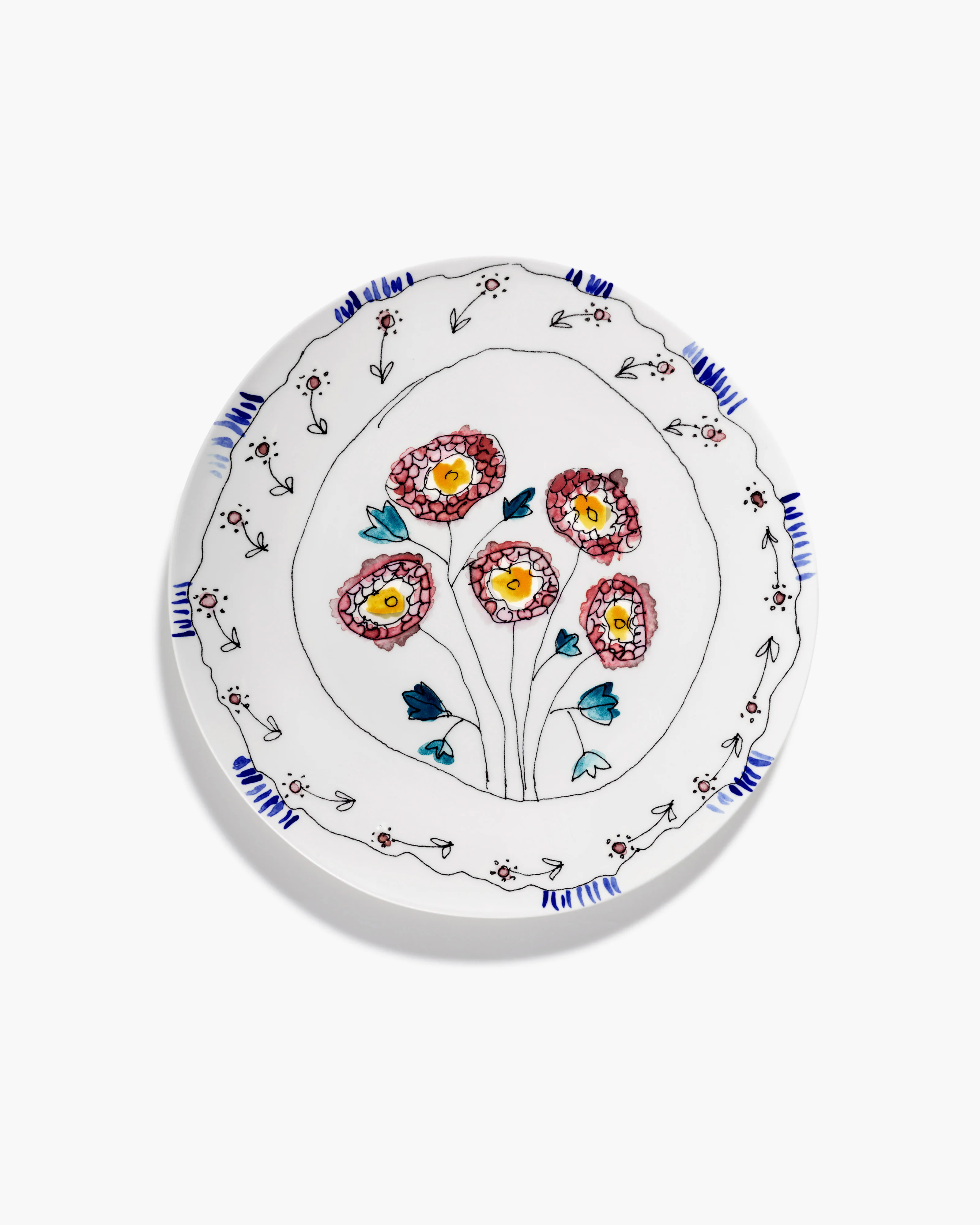 Serving plate S Anemone milk Midnight Flowers - Image 2