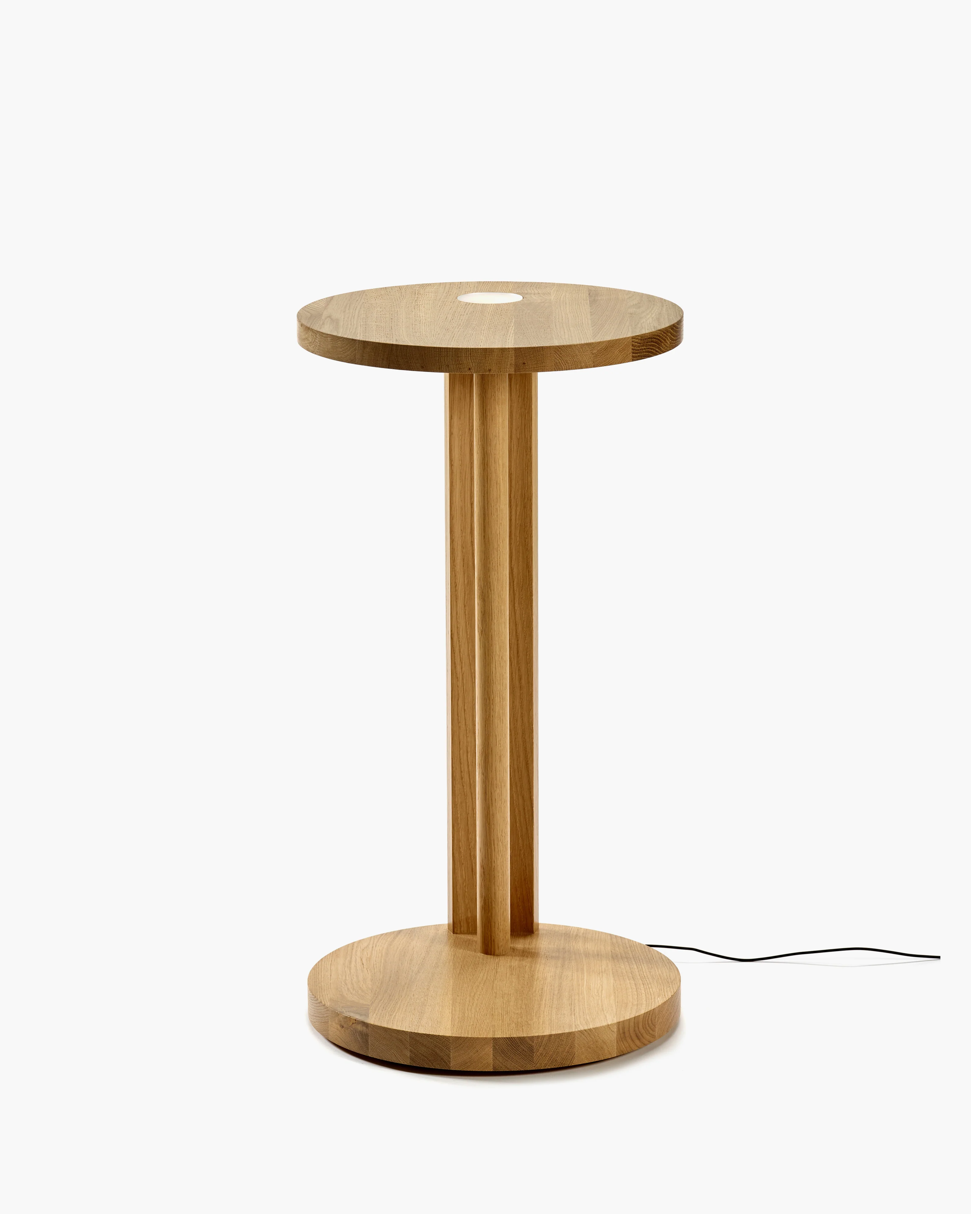 Side table L with LED light oak light brown Aura - Image 3