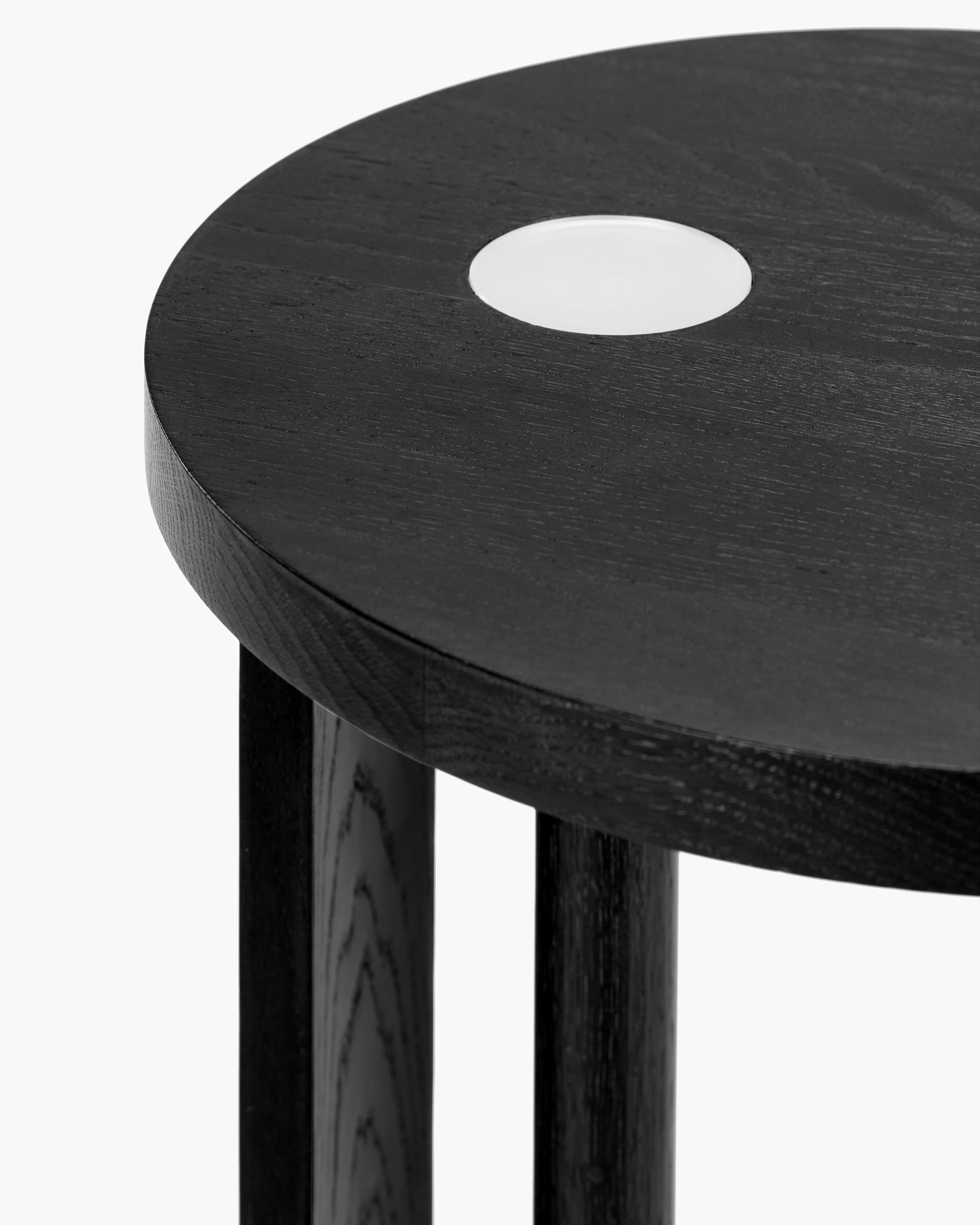 Side table L with LED light oak stained black Aura - Image 5