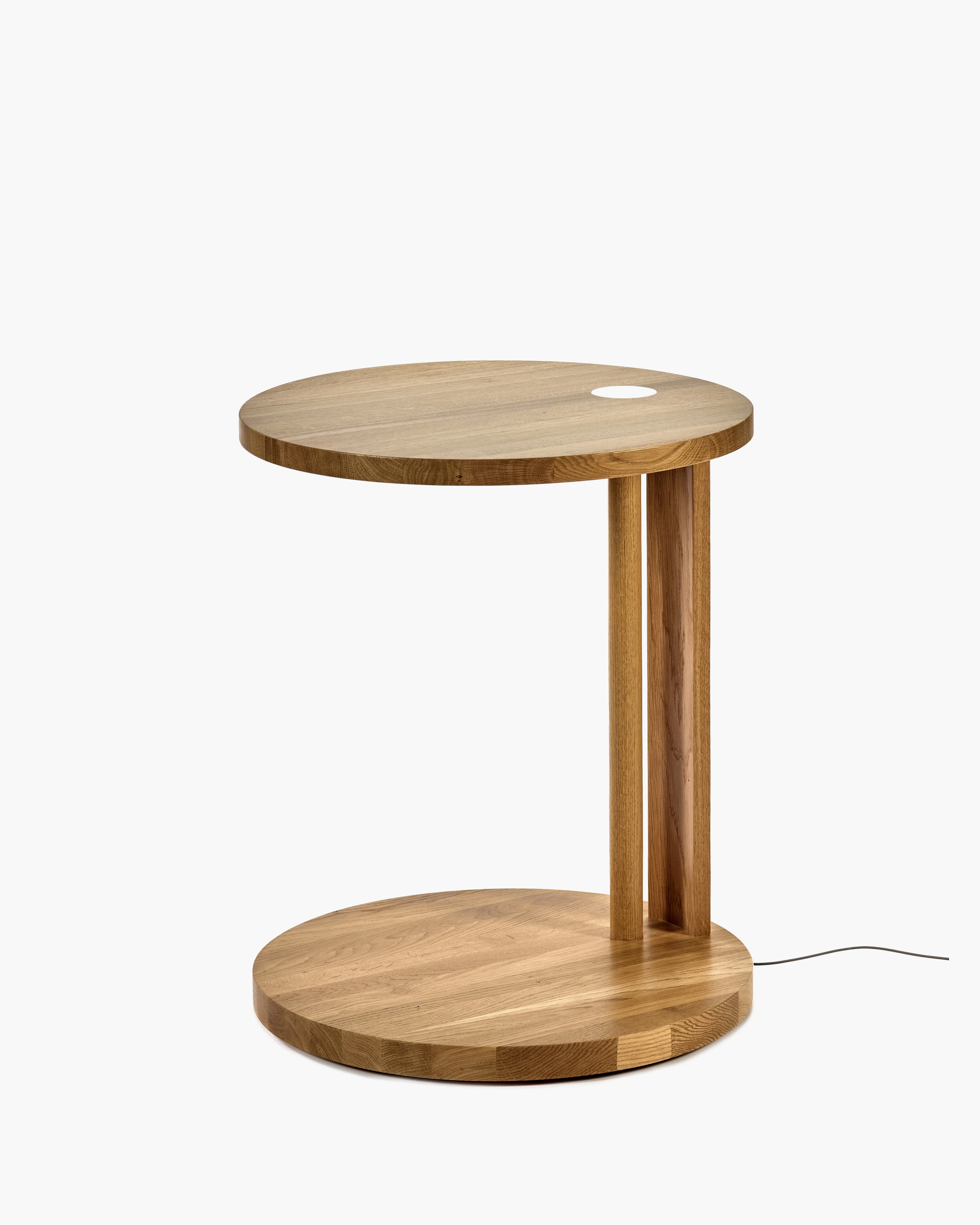 Side table S with LED light oak natural Aura
