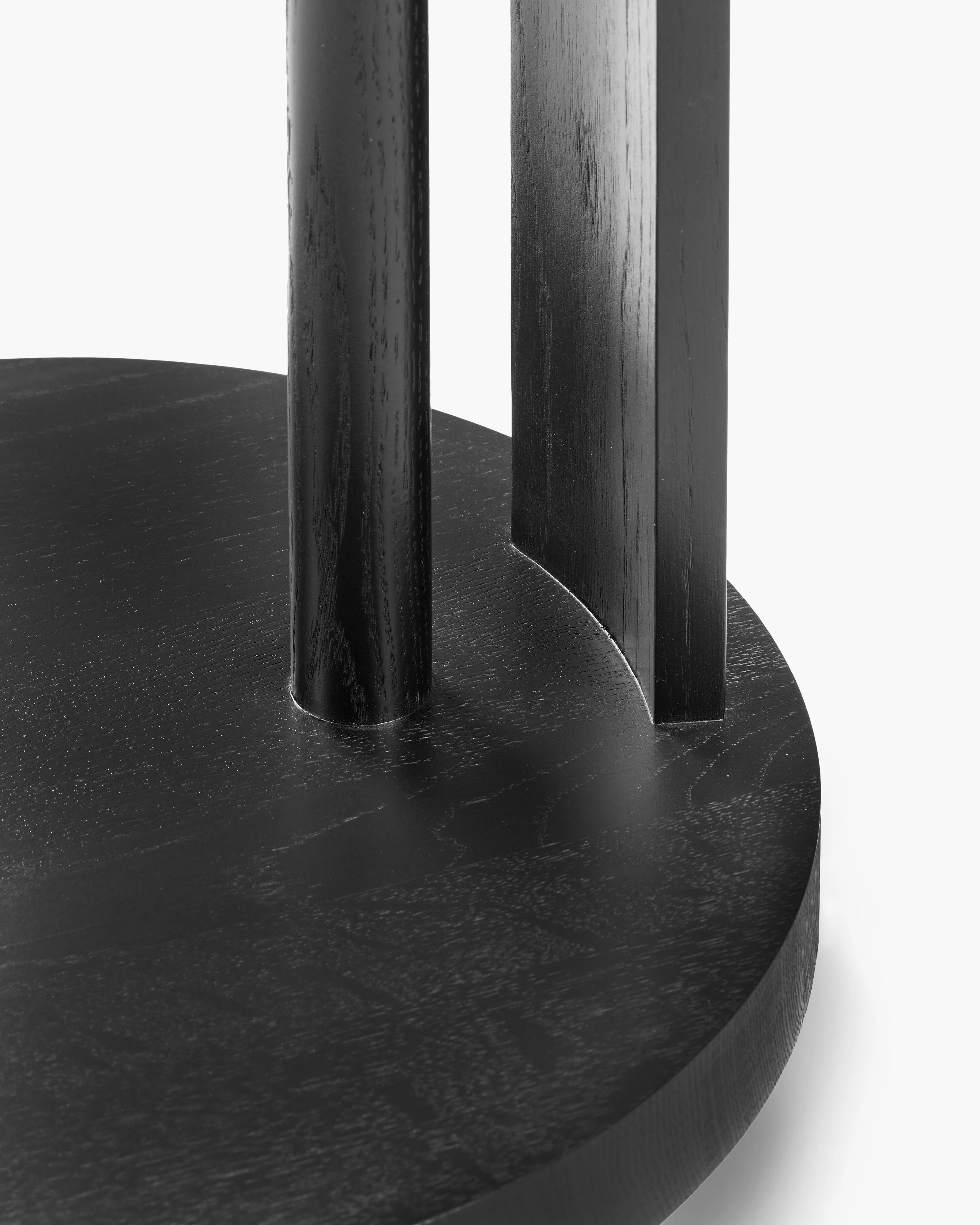 Side table S with LED light oak stained black Aura - Image 5