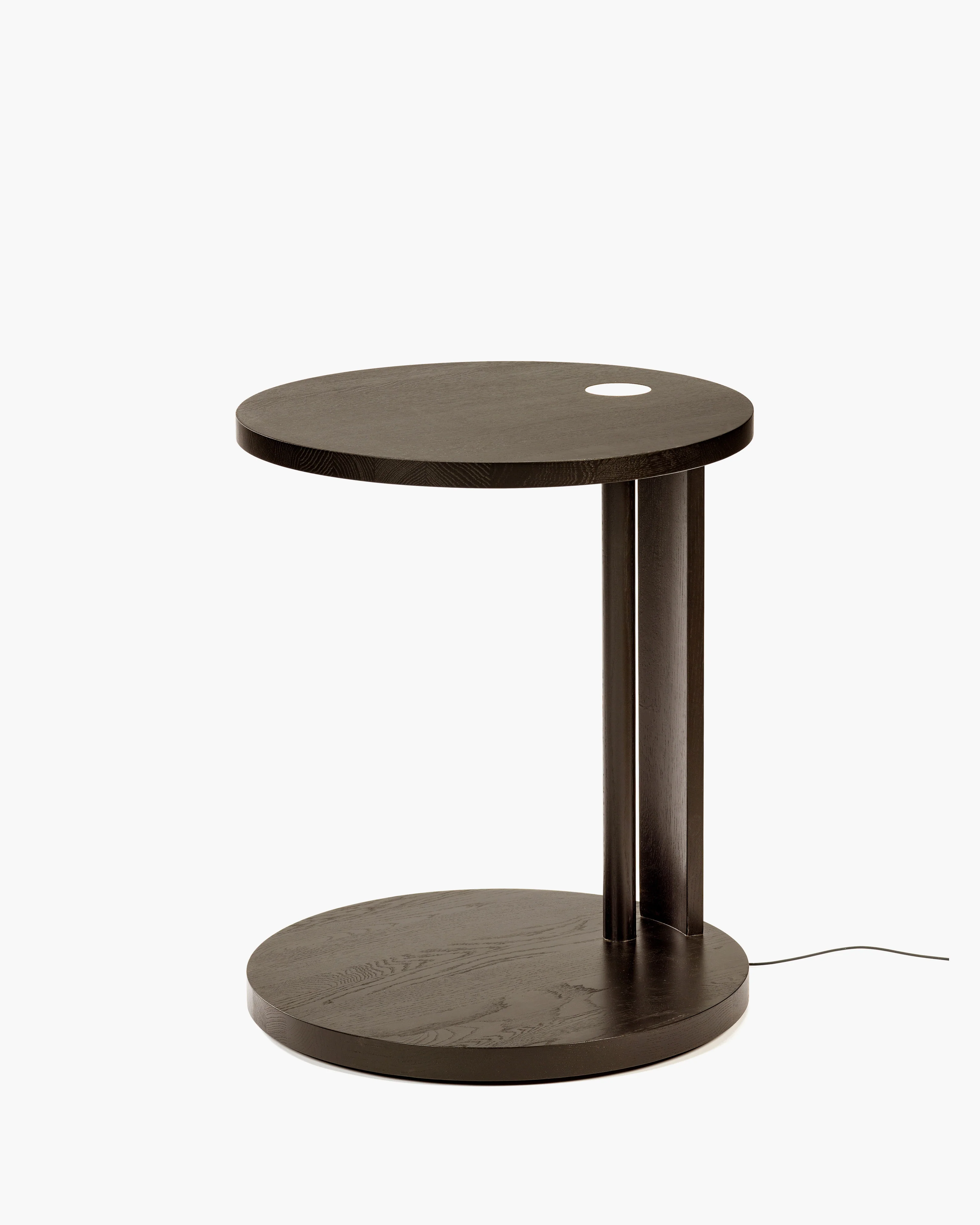 Side table S with LED light oak stained brown Aura