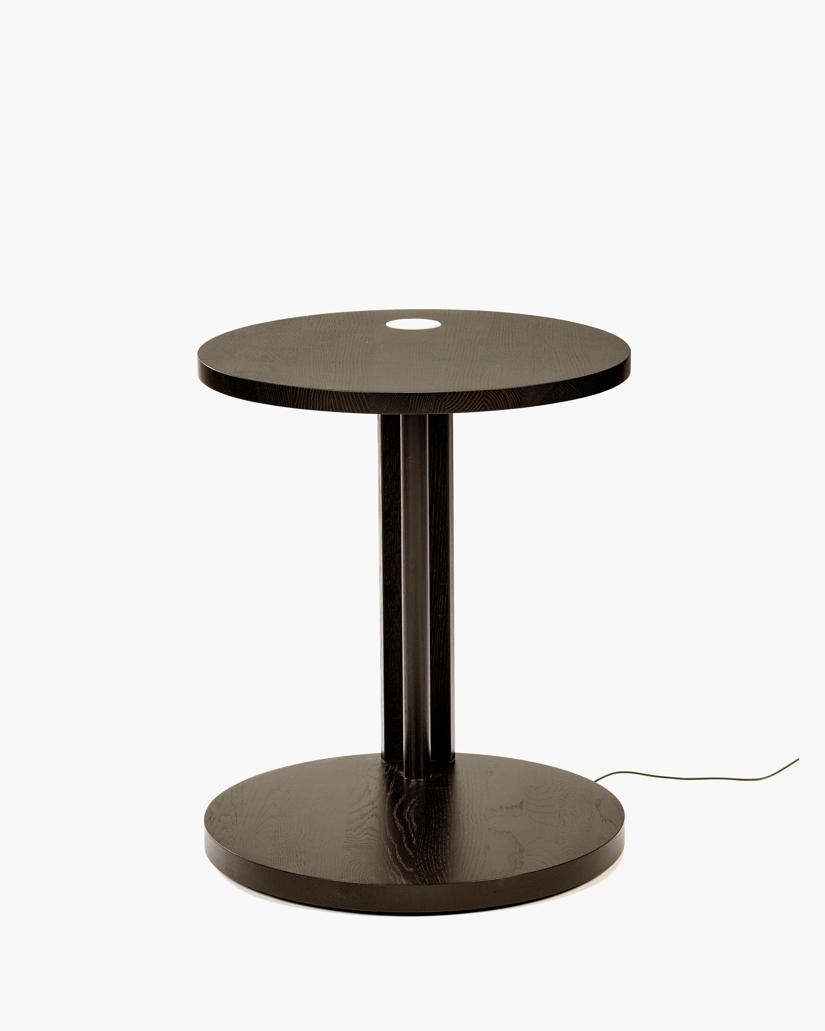 Side table S with LED light oak stained brown Aura - Image 3