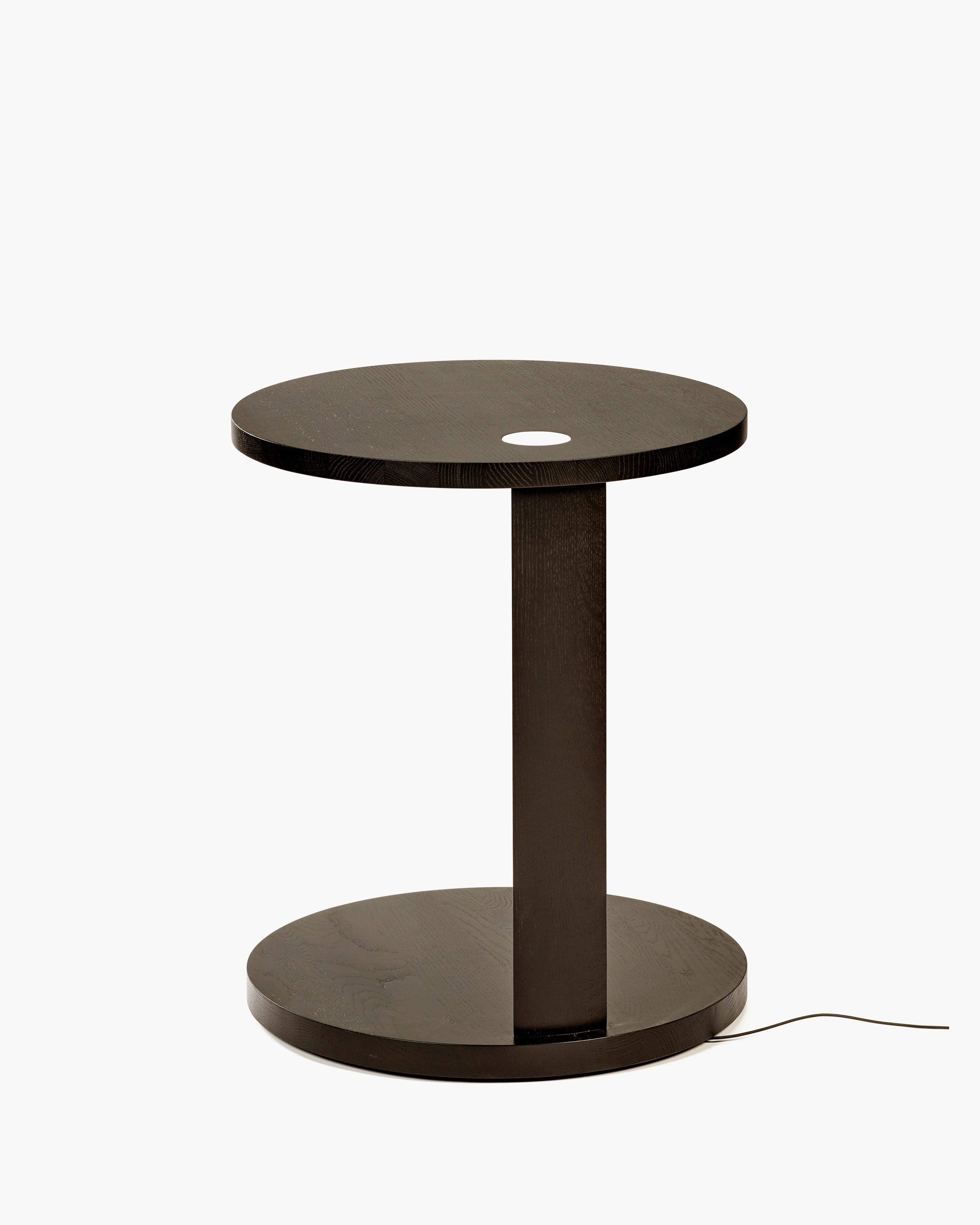 Side table S with LED light oak stained brown Aura - Image 4