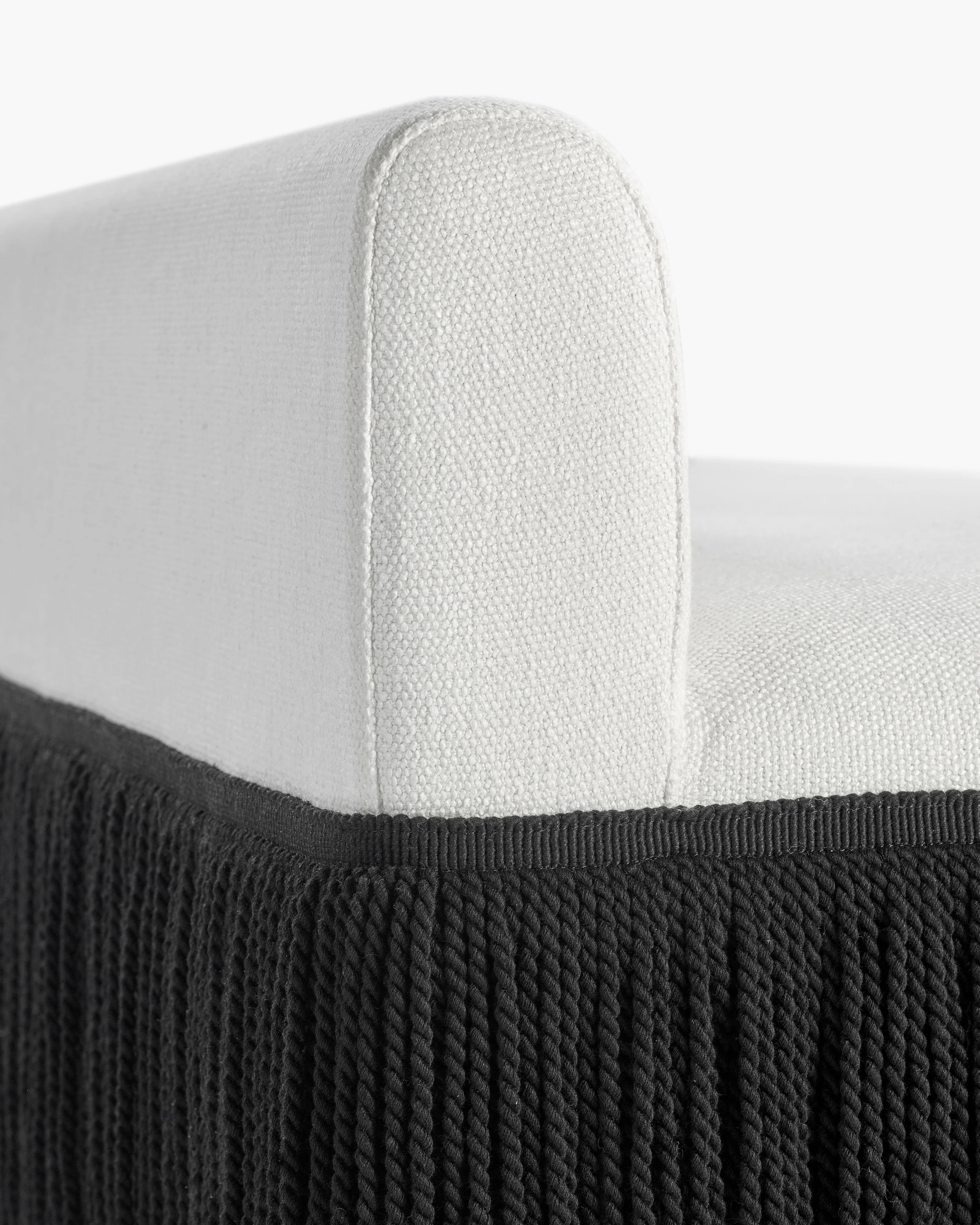 Sofa incl 1 cushion white with black fringes  Frou - Image 6