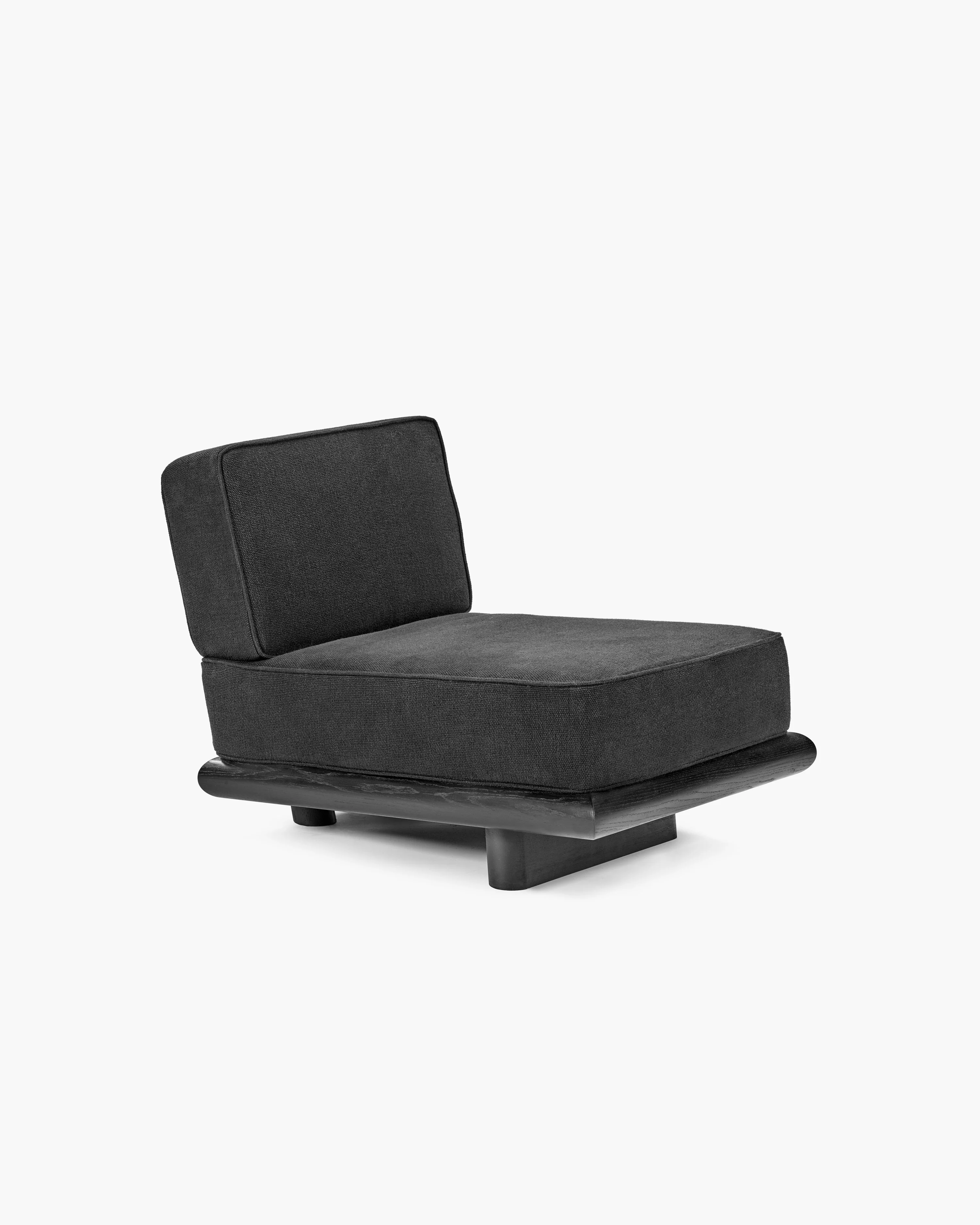 Sofa licot black + frame oak stained black Ono 1