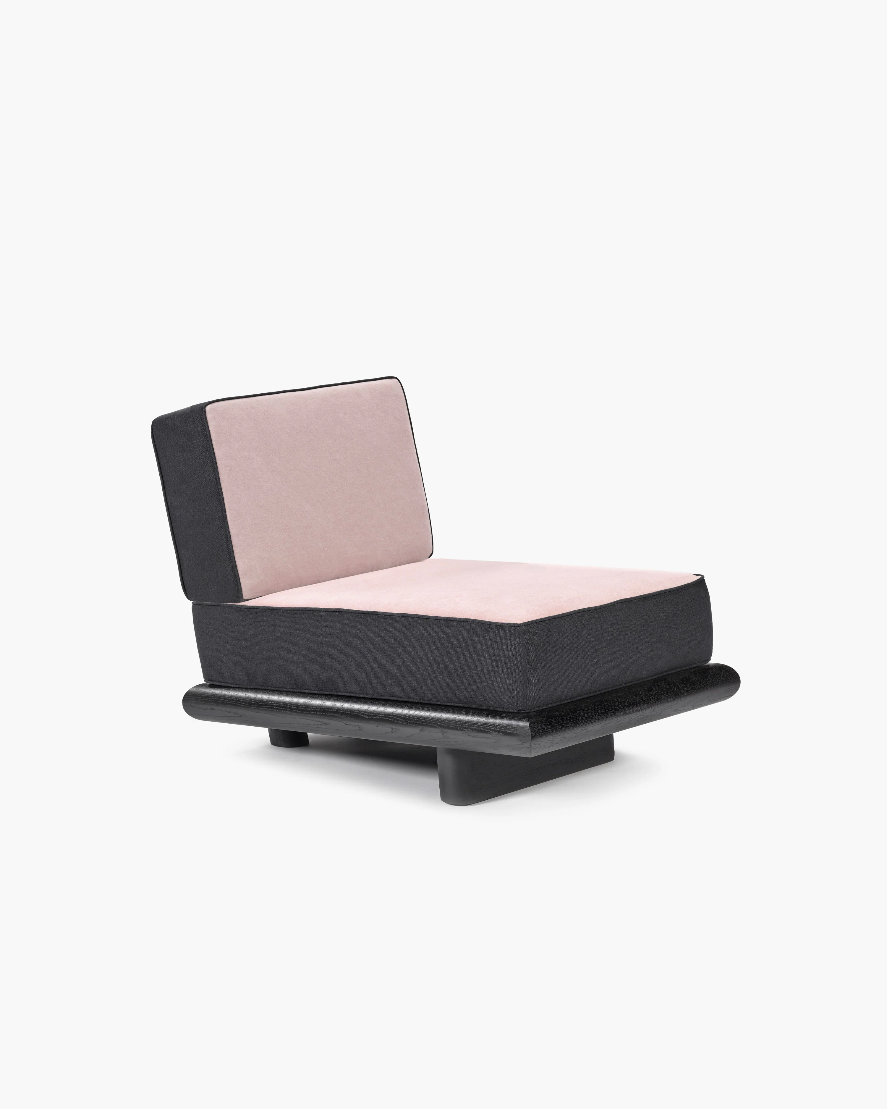 Sofa velvet rose + lin black + frame oak stained black Ono 1
