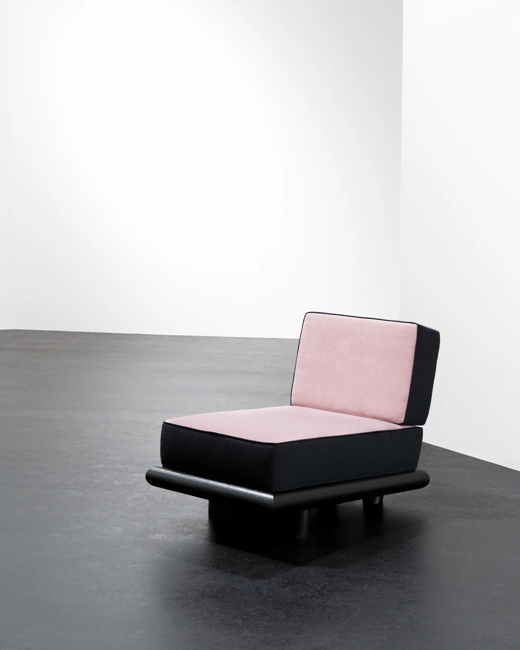 Sofa velvet rose + lin black + frame oak stained black Ono 1 - Image 2