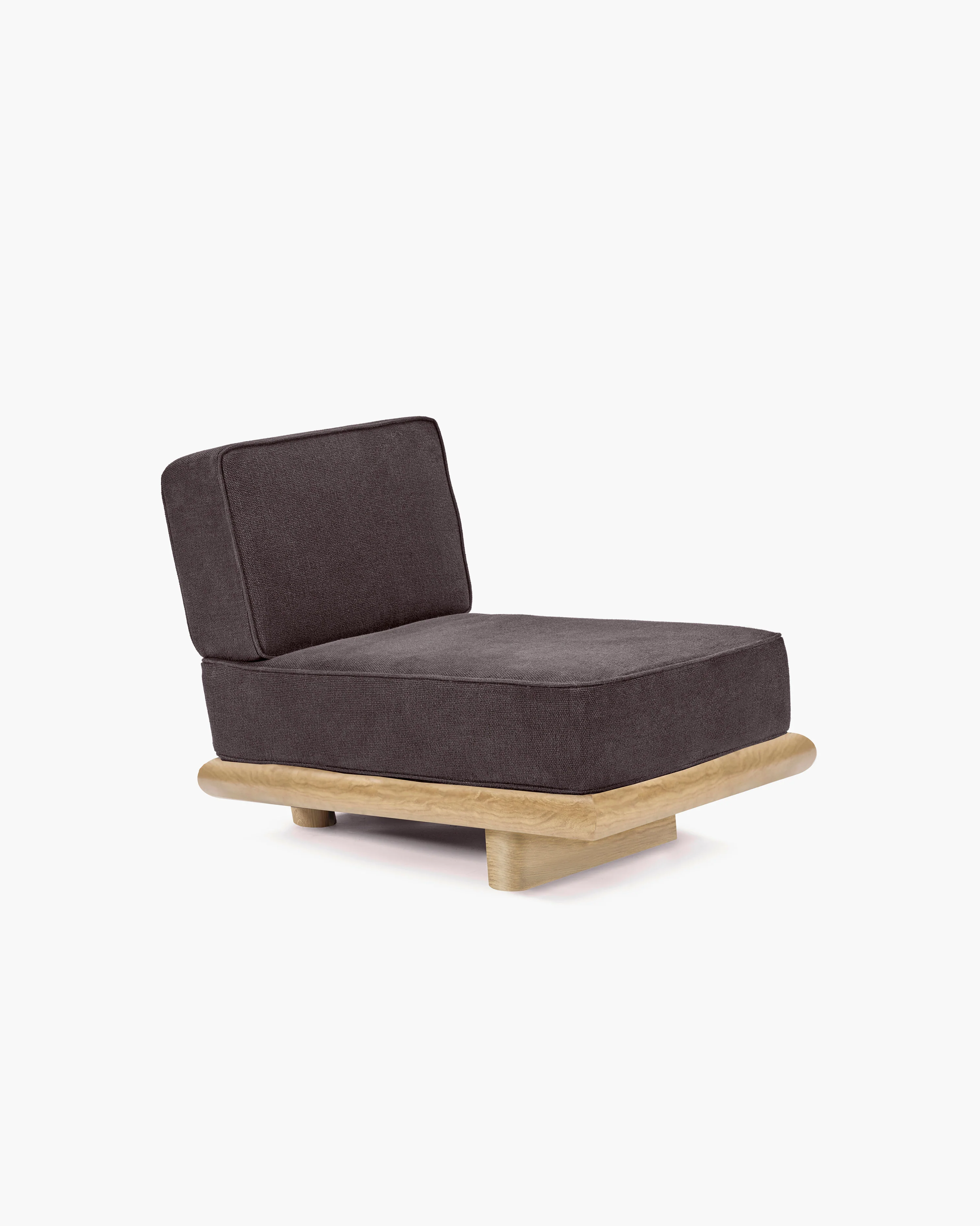 Sofa velvet shade + frame oak natural Ono 1