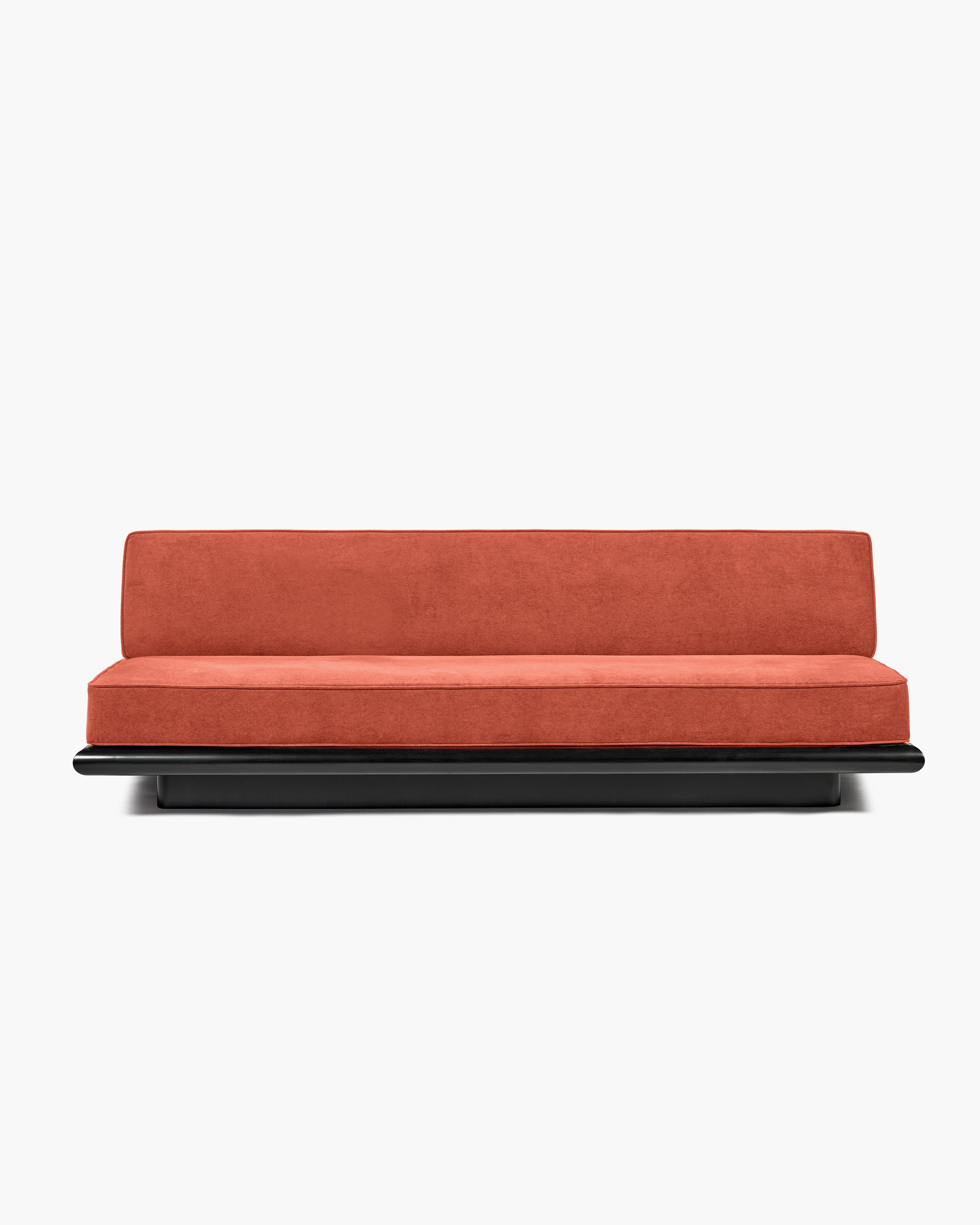 Sofa velvet tangerine + frame tulipwood stained dark Ono 3 - Image 2