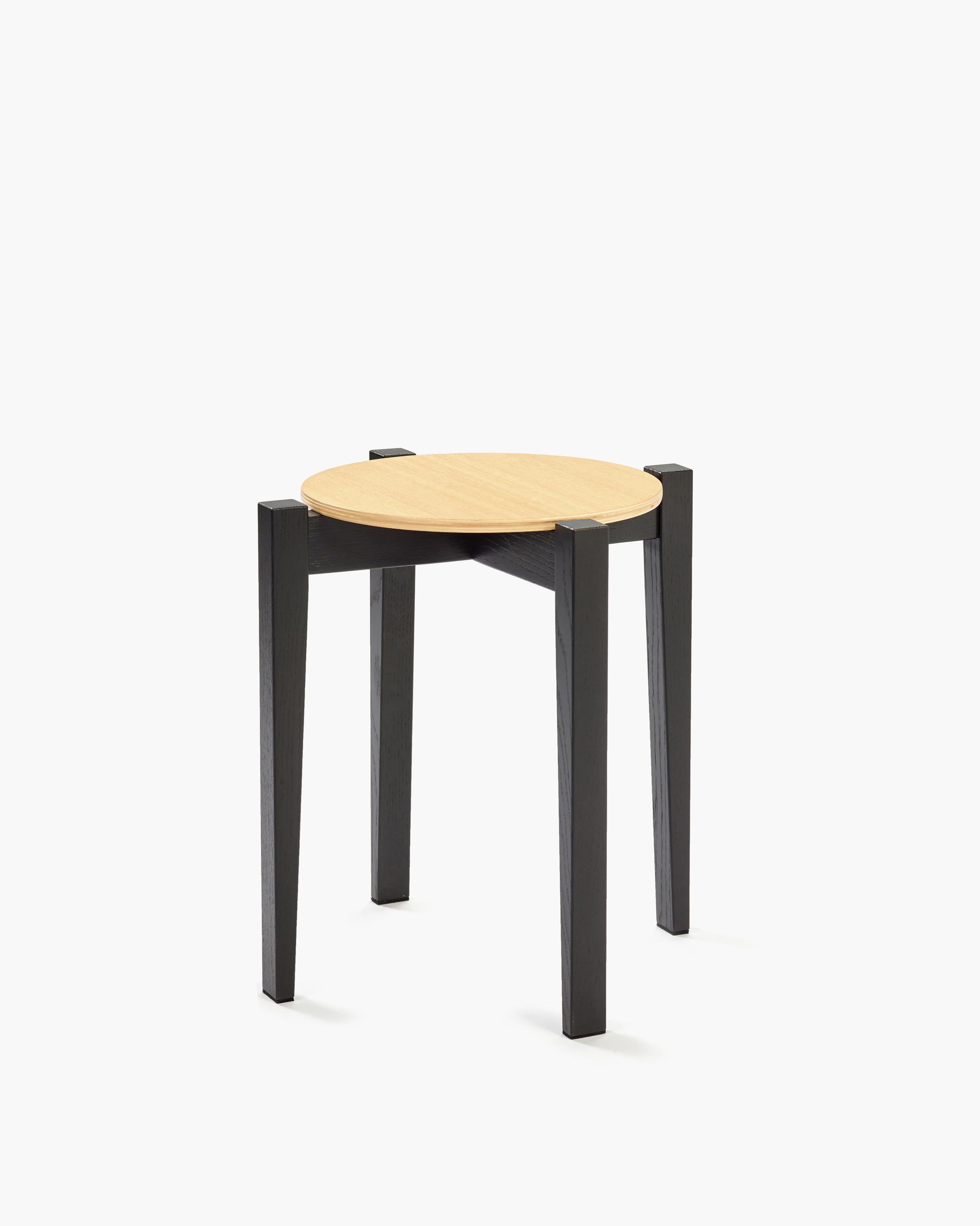 Stool beech black/oak natural Eloïs