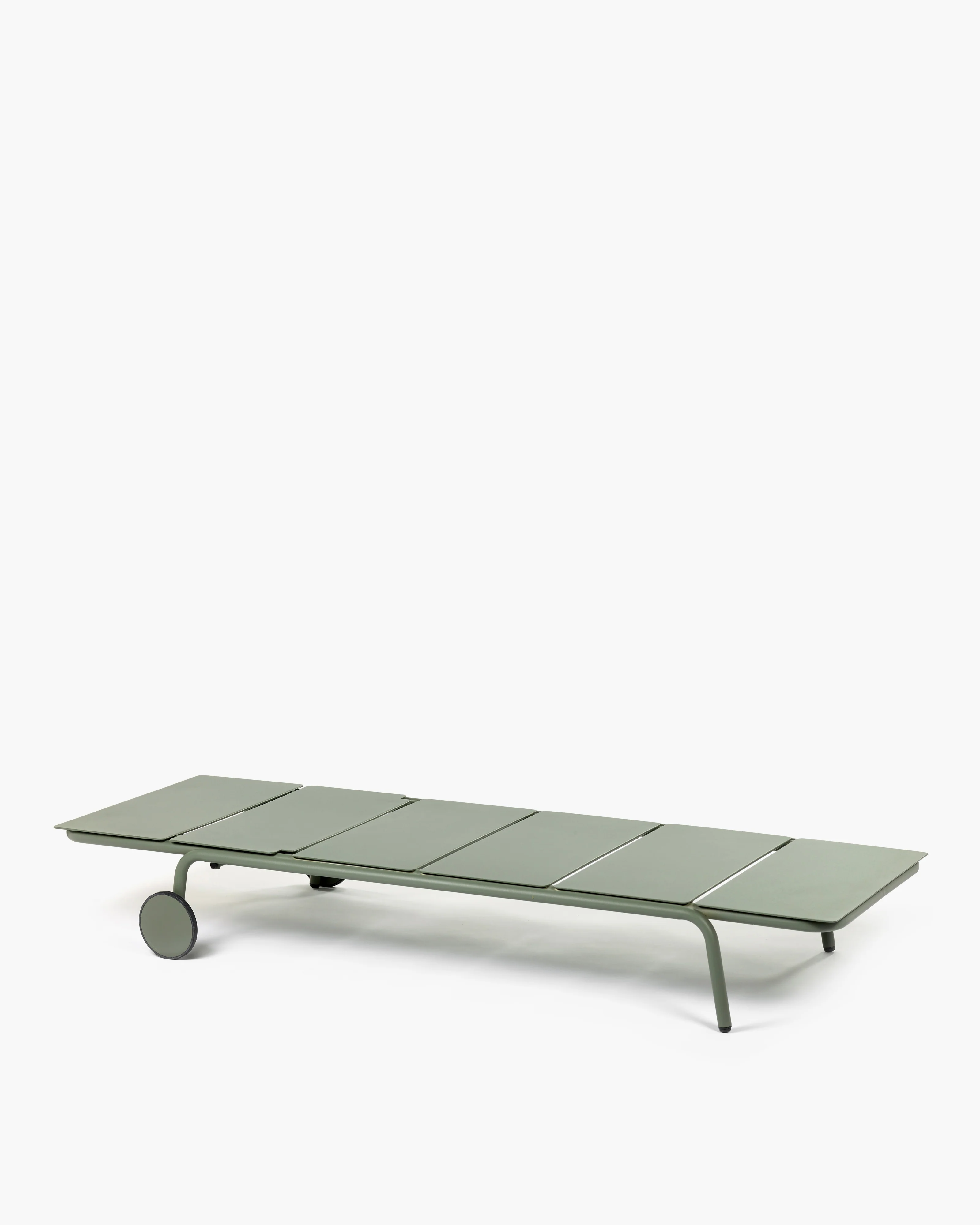 Sun lounger aluminium eucalyptus green August