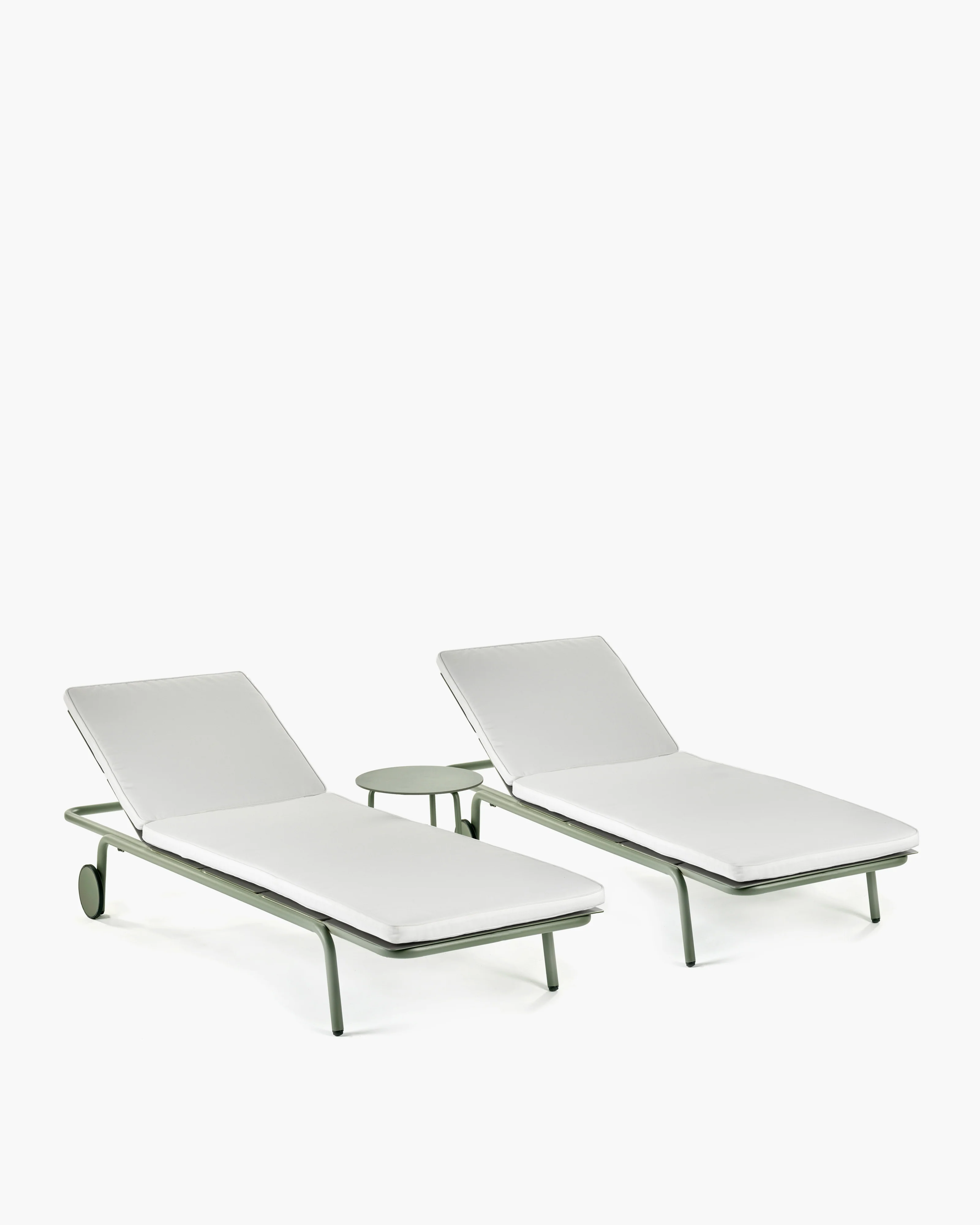 Sun lounger aluminium eucalyptus green August - Image 7