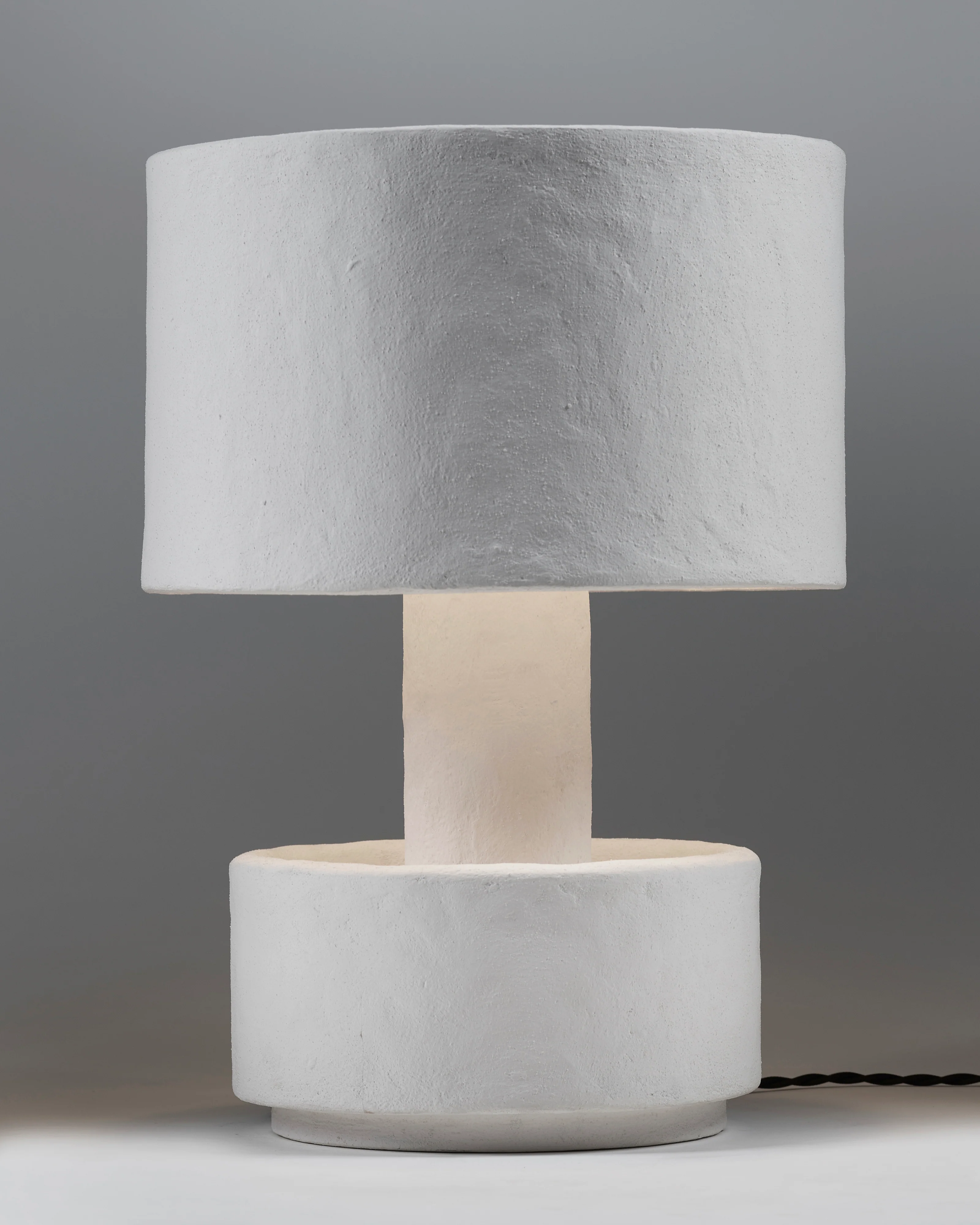 Table lamp bowl-shaped base white paper mache Earth - Image 4