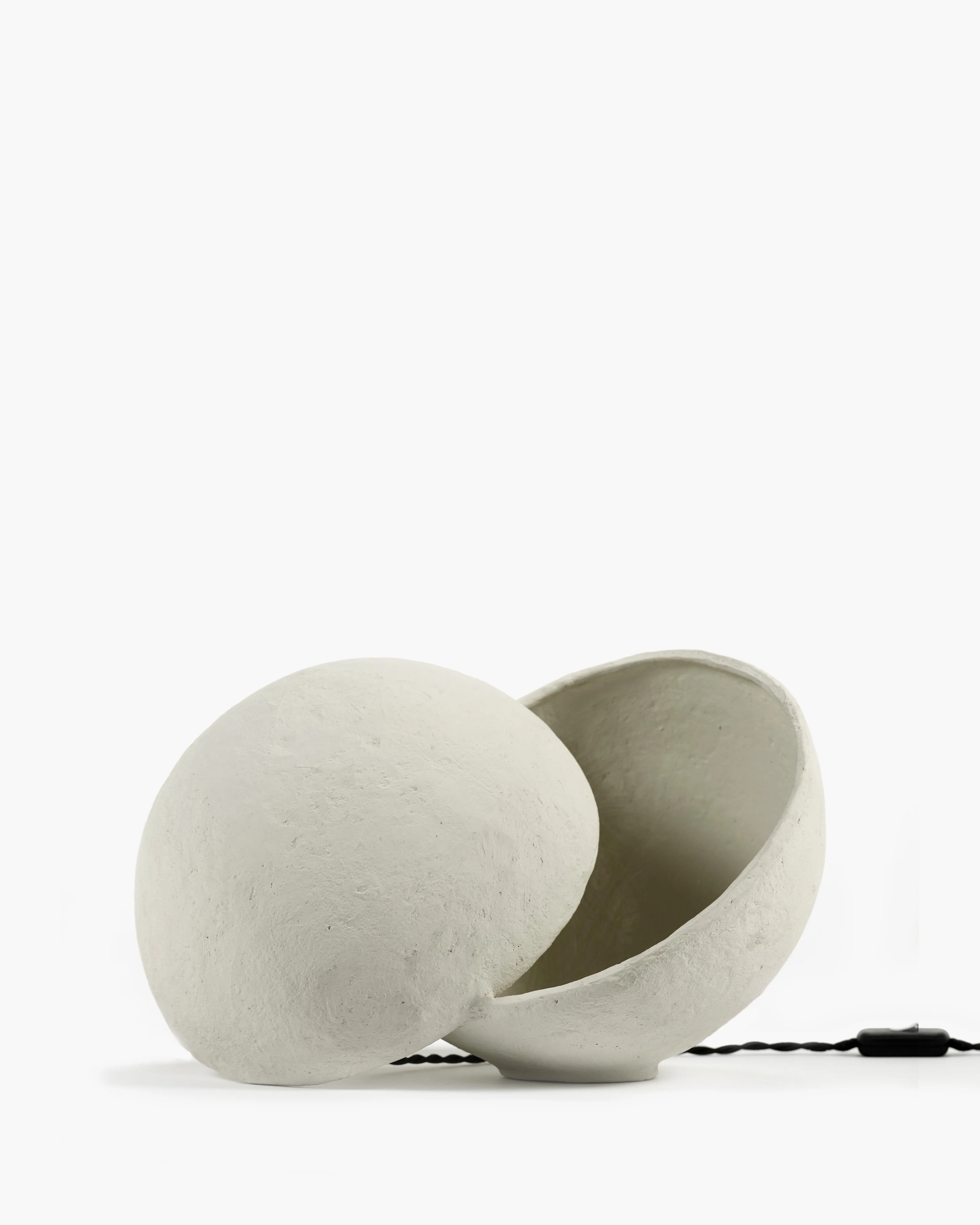 Table lamp L white paper mache Earth