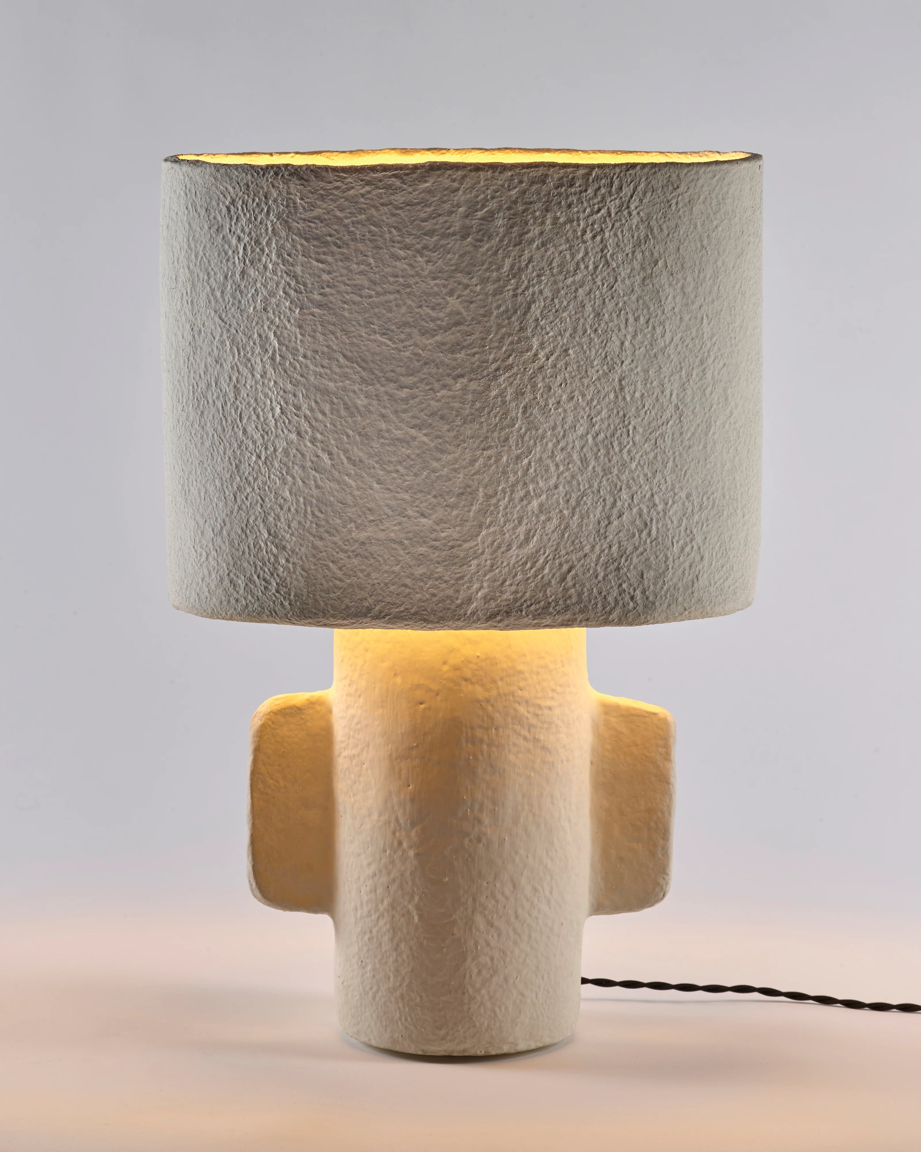 Table lamp M white paper mache Earth - Image 5