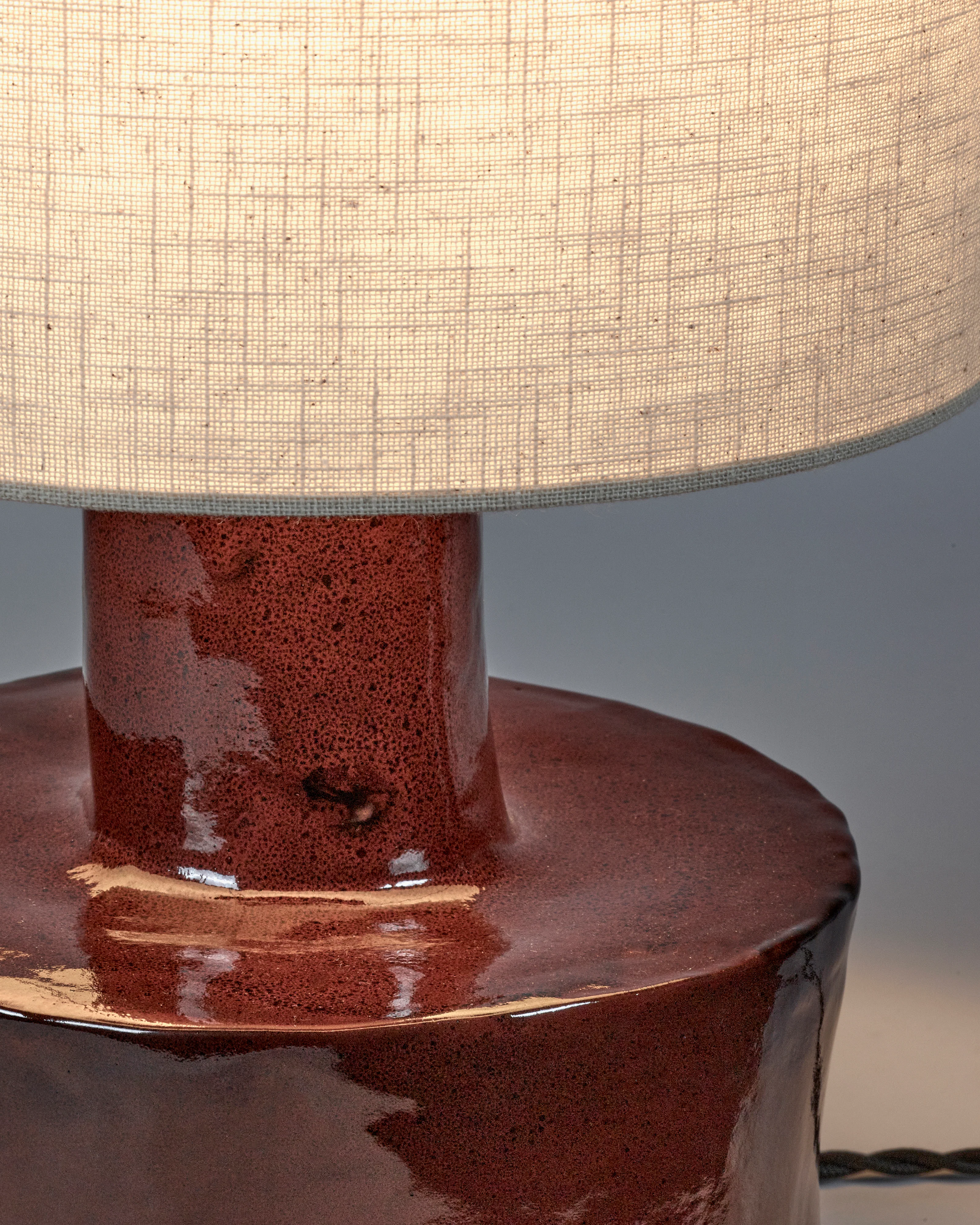 Table lamp red - beige Catherine - Image 5