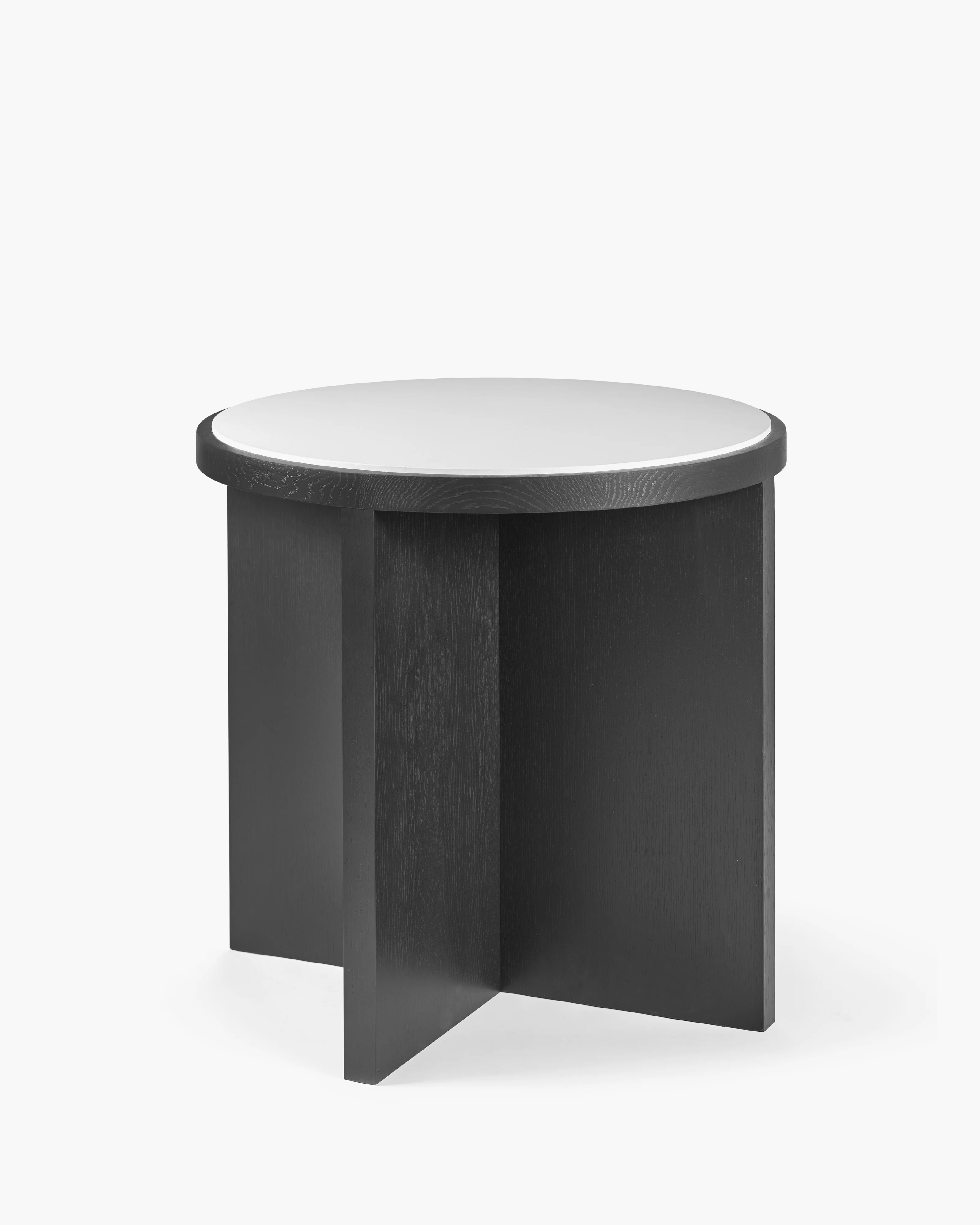 Table S oak stained black/top canvas off- white Cici
