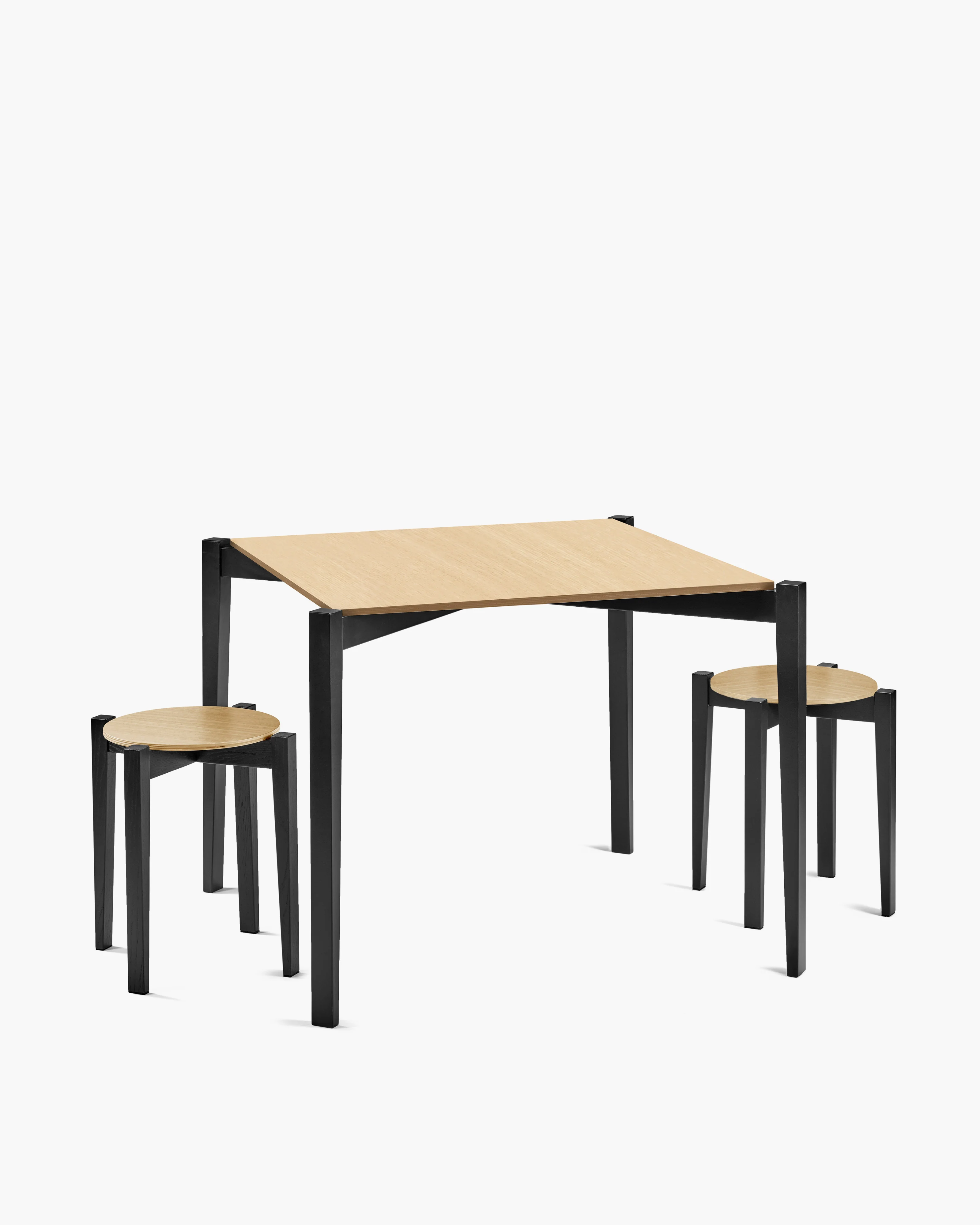 Table square beech black/oak natural Eloïs - Image 2