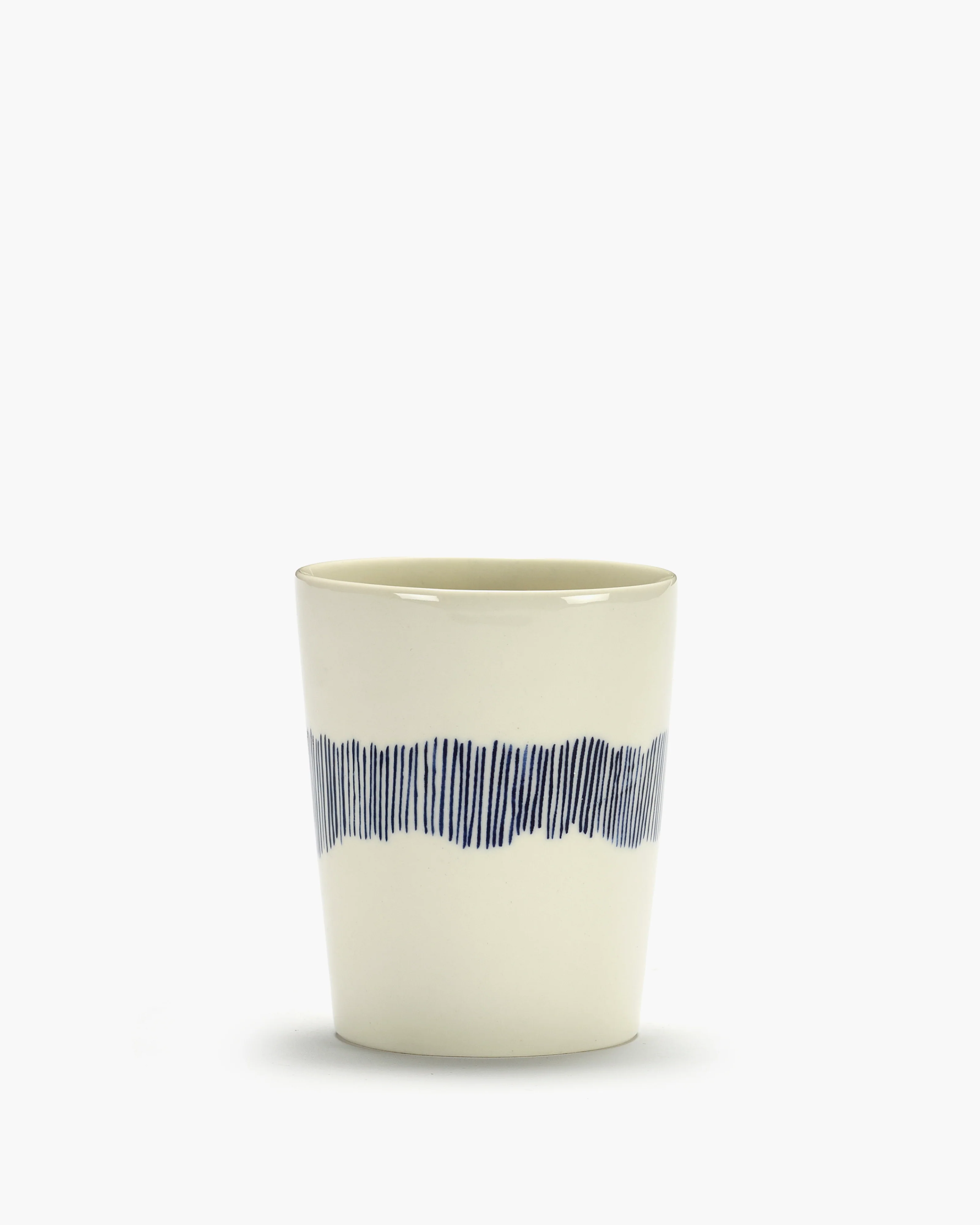 Tea cup 33cl white - blue stripes Feast