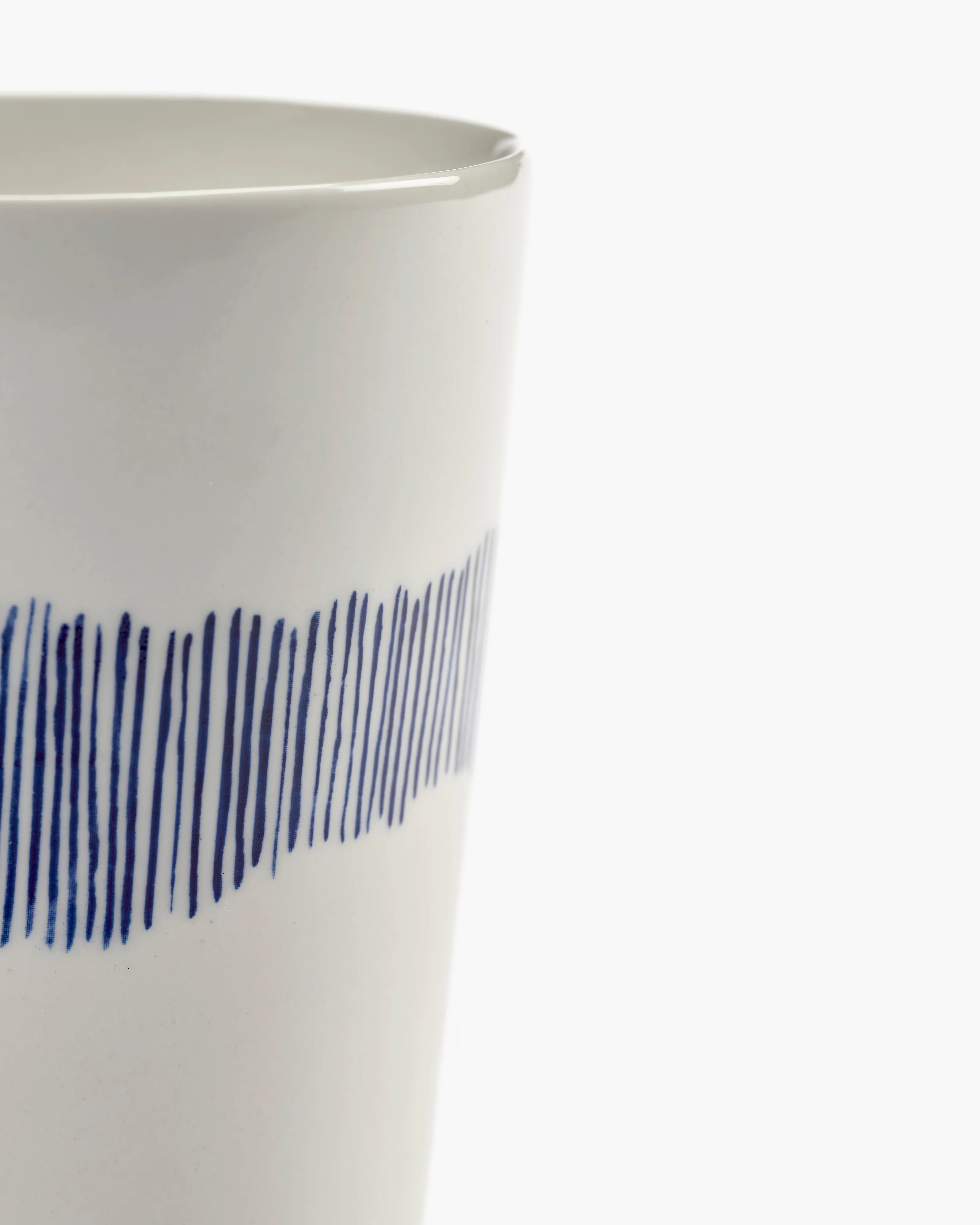 Tea cup 33cl white - blue stripes Feast - Image 2