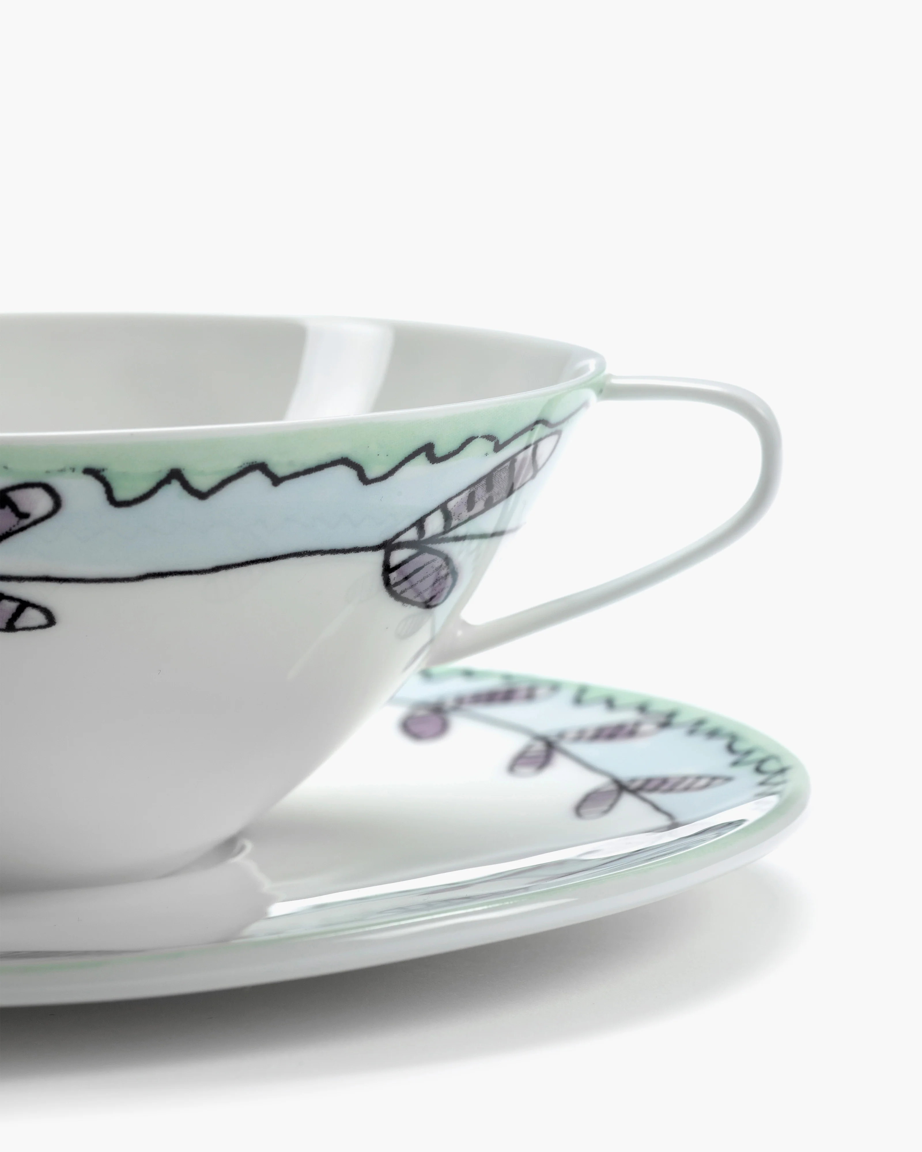 Tea cup with saucer Blossom milk Midnight Flowers - Image 5