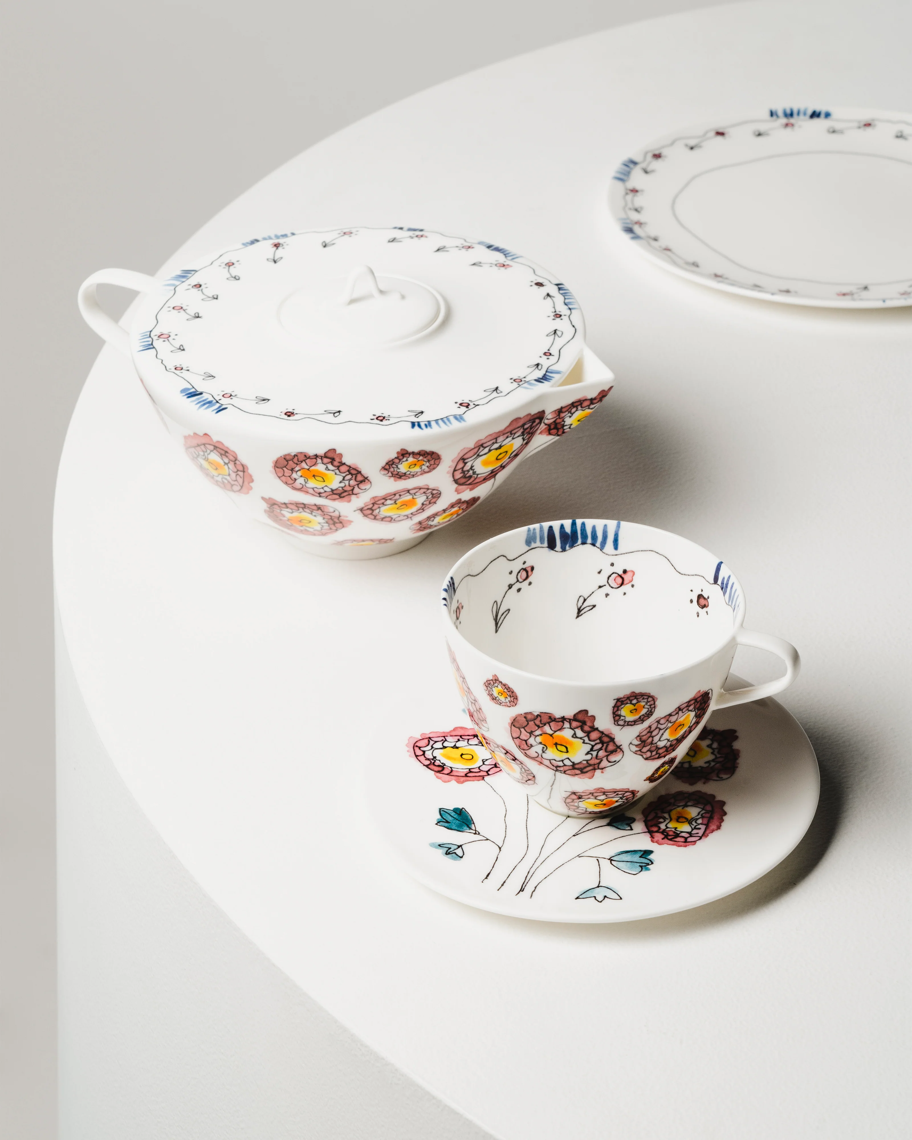 Tea pot Anemone milk Midnight Flowers - Image 3
