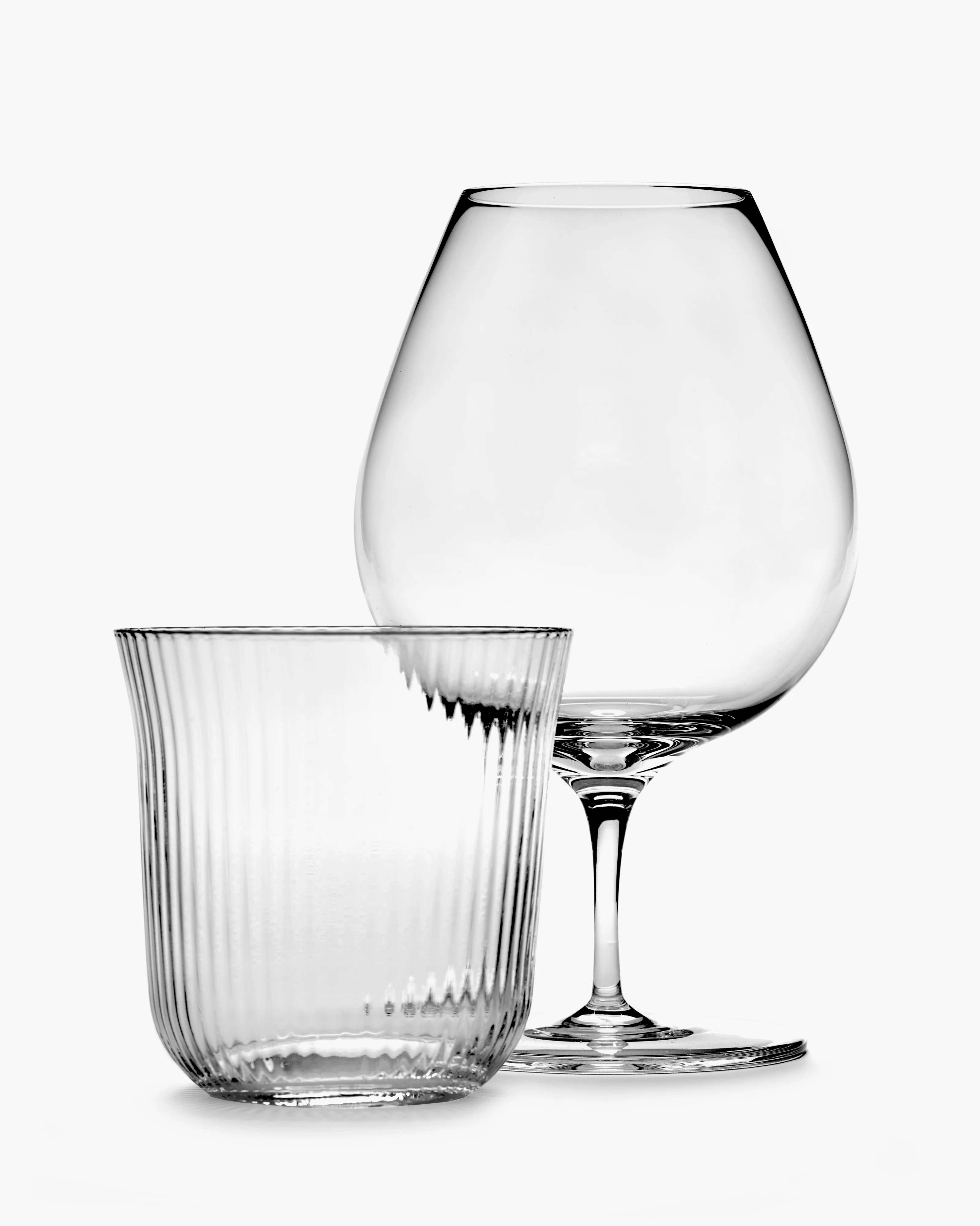 Tumbler L transparent ribbed glass Inku - Image 5