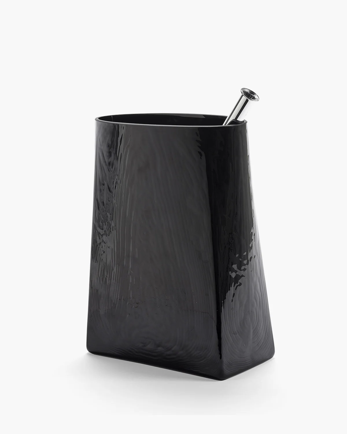 Vase with glass tube 03 black Josephine