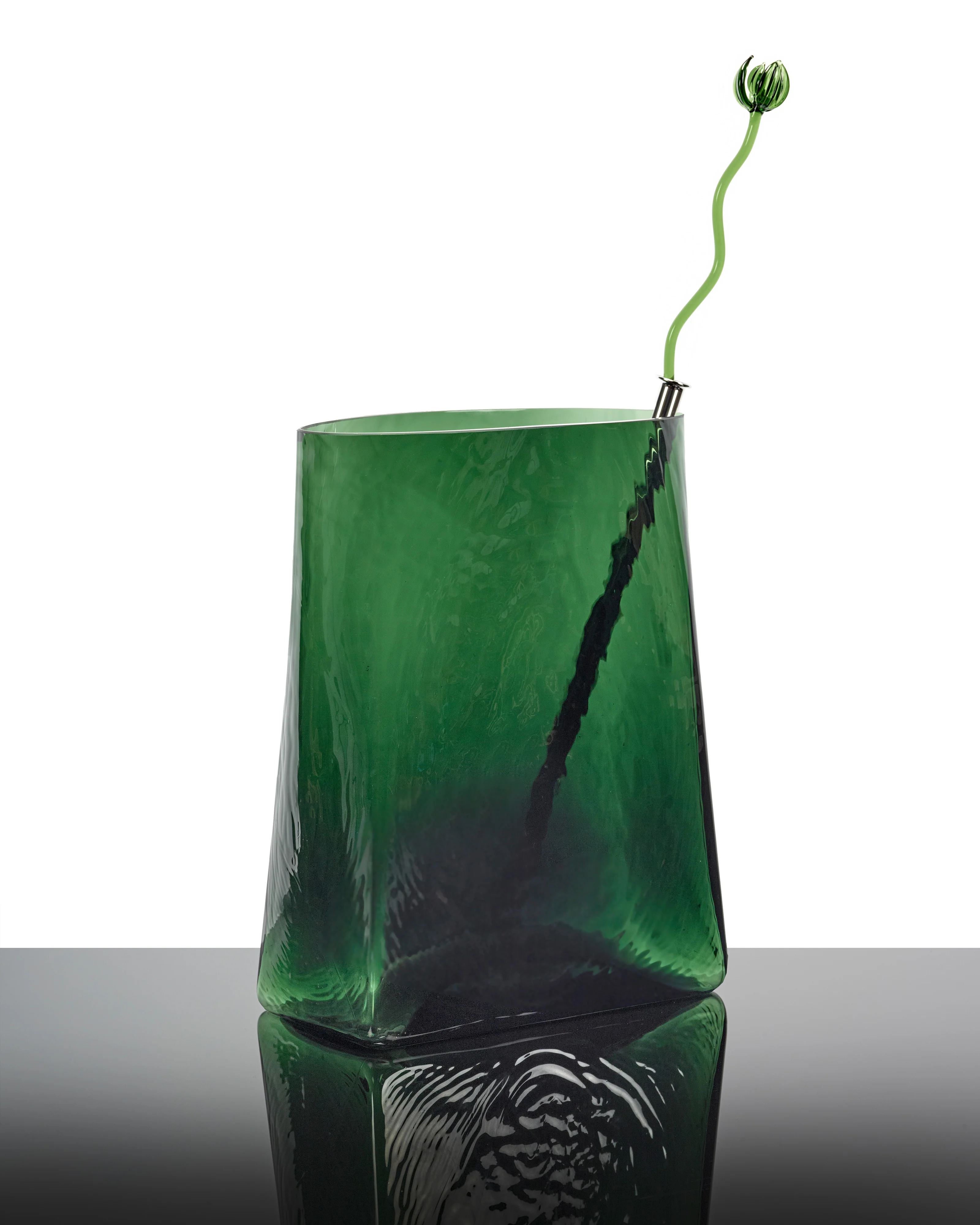 Vase with glass tube 03 green Josephine - Image 3