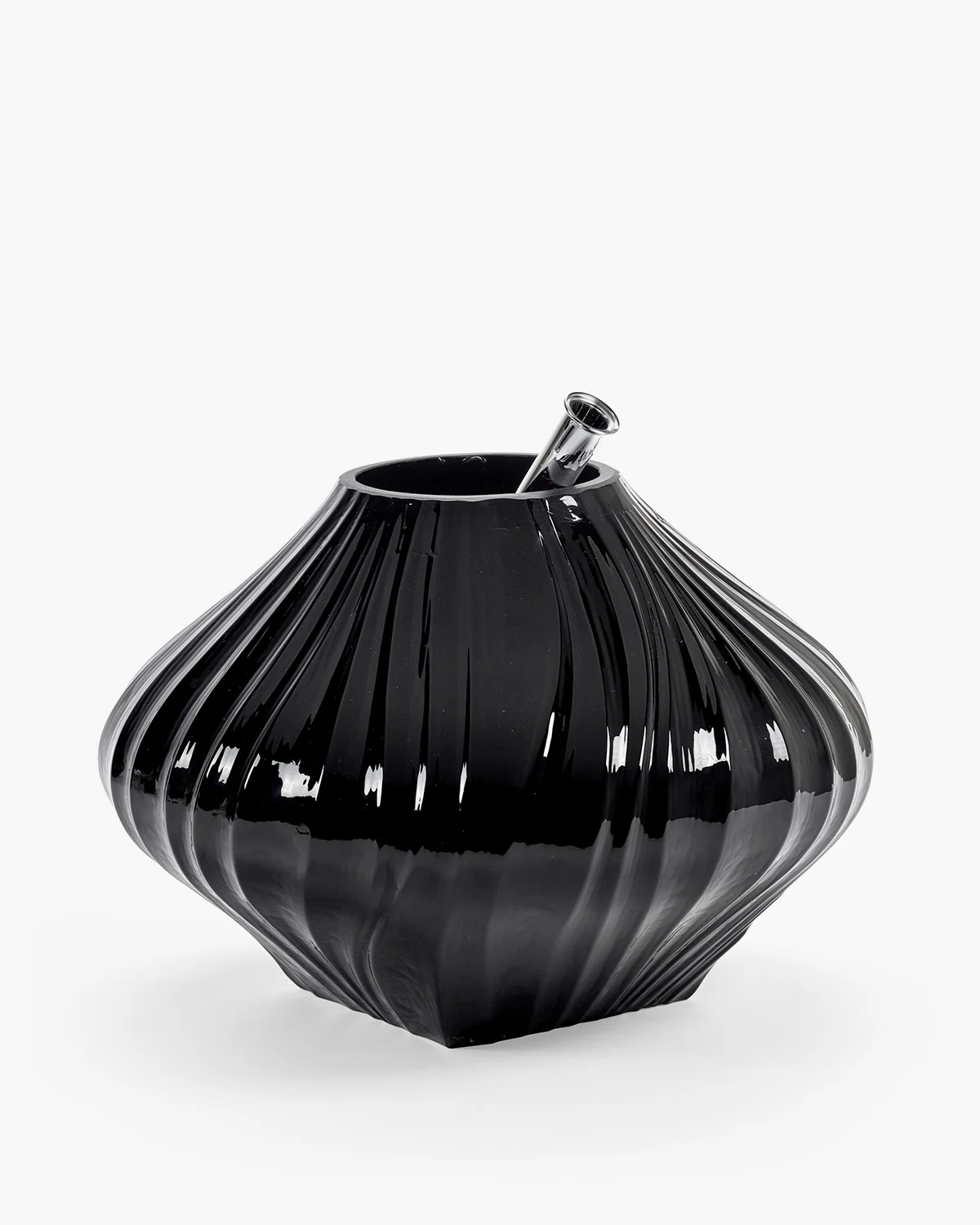 Vase with glass tube 04 black Josephine