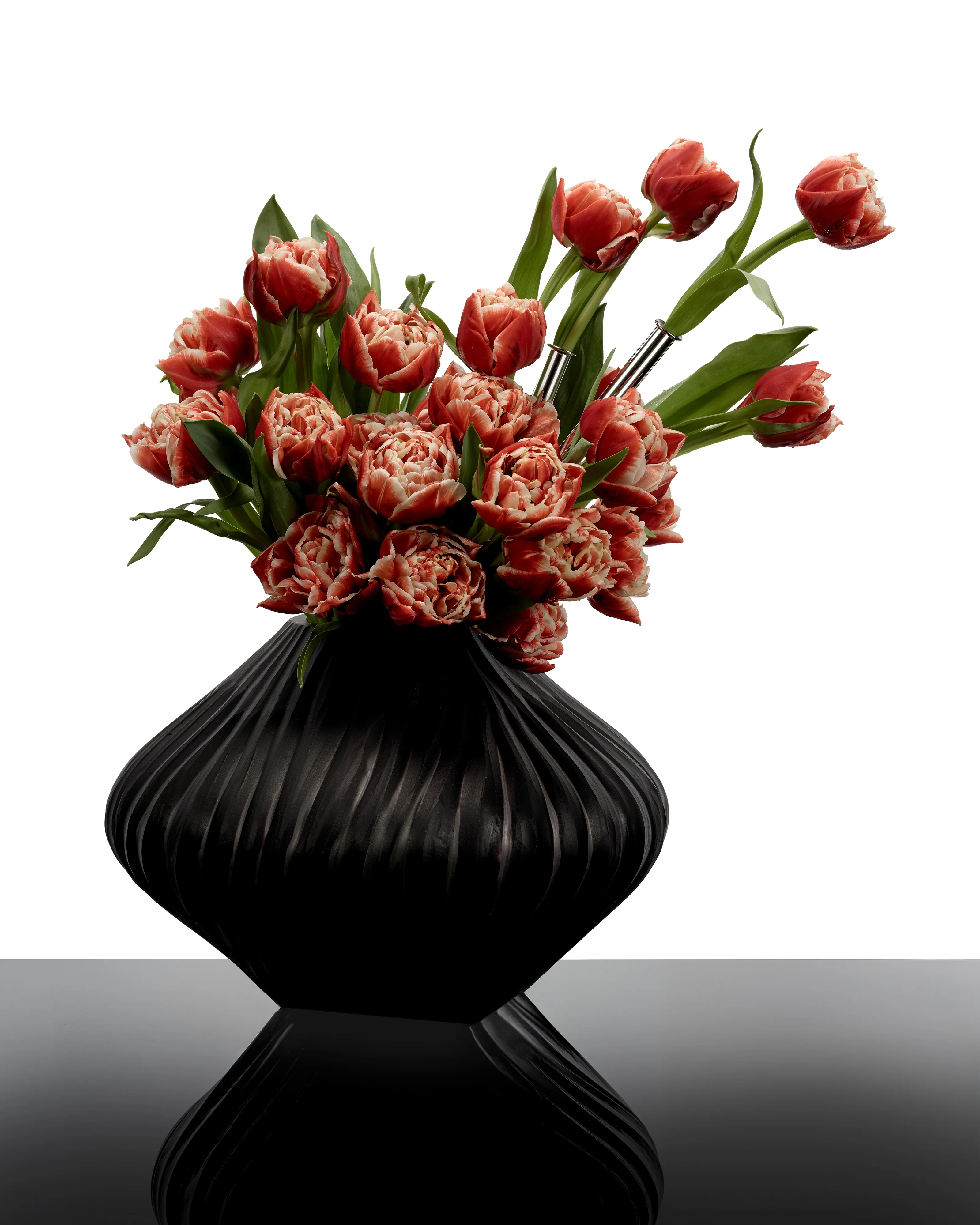 Vase with glass tube 04 black matt Josephine - Image 2